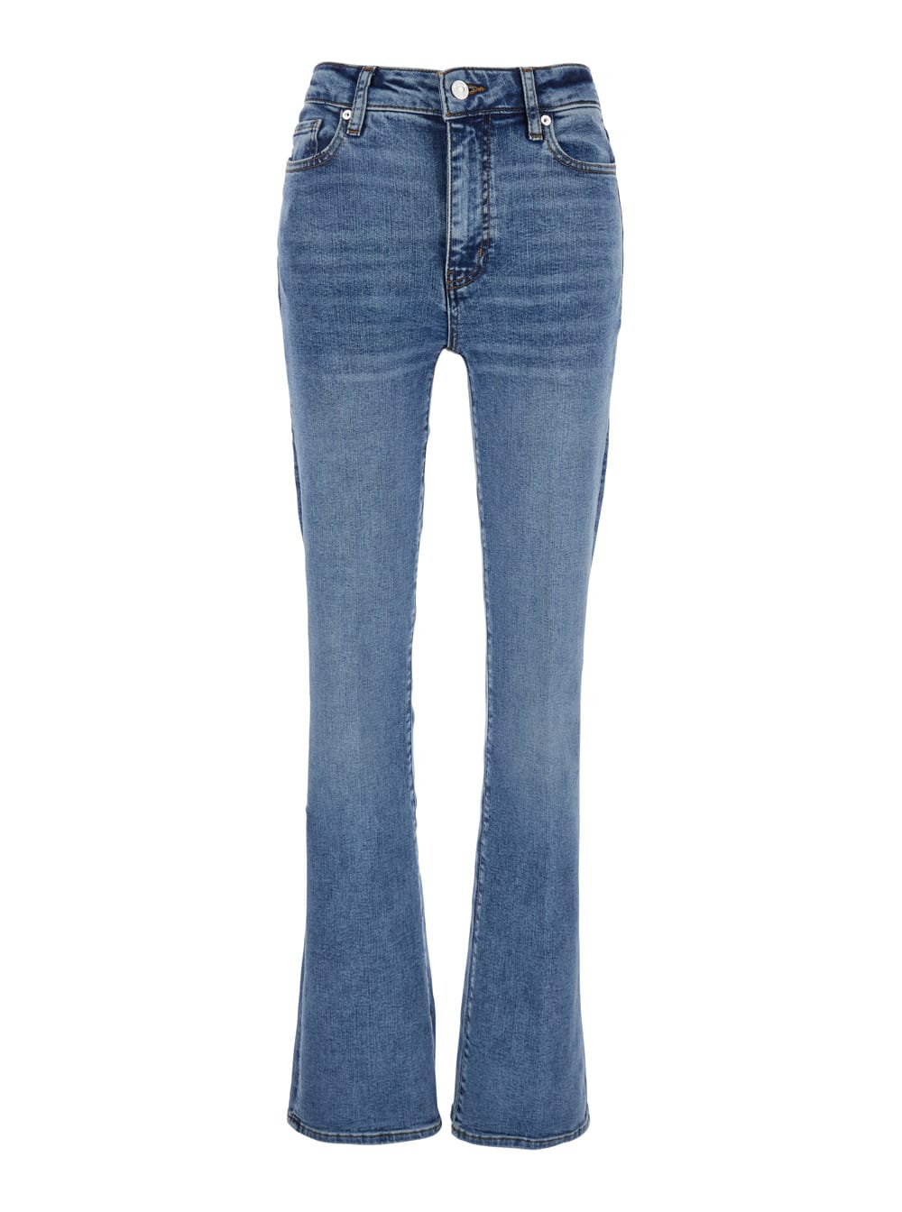 le Mini Boot Blue Jeans With Flared Leg In Cotton Blend Woman