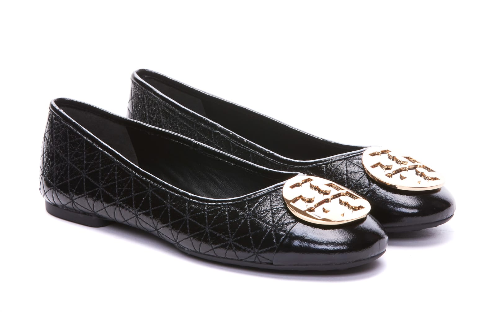 Shop Tory Burch Claire Quilted Ballets In Nero