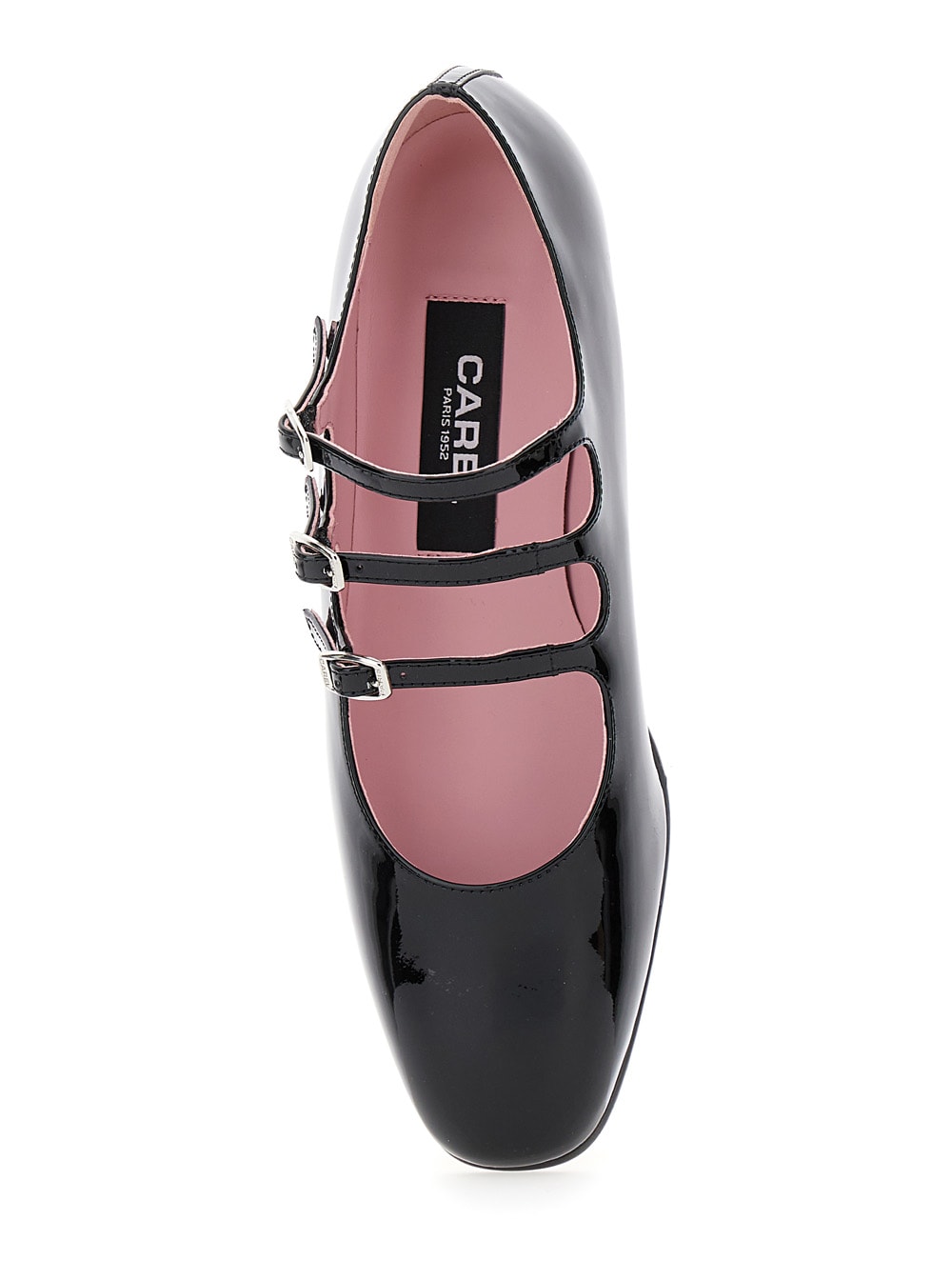 Shop Carel Kina Black Mary Janes With Straps And Block Heel In Patent Leather Woman