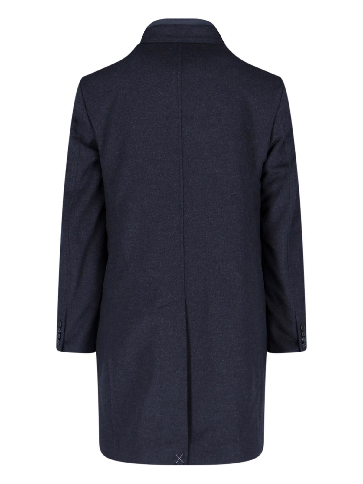 Shop Fay Double Coat In Blu Navy