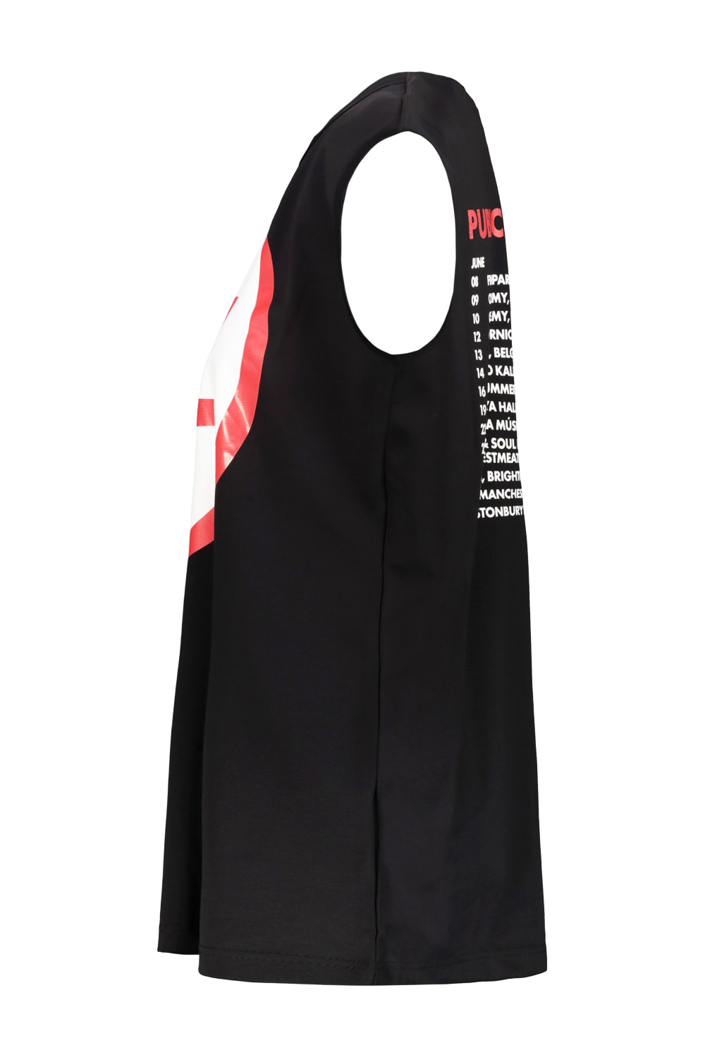 Shop Junya Watanabe Sleeveless Pil T-shirt In Black