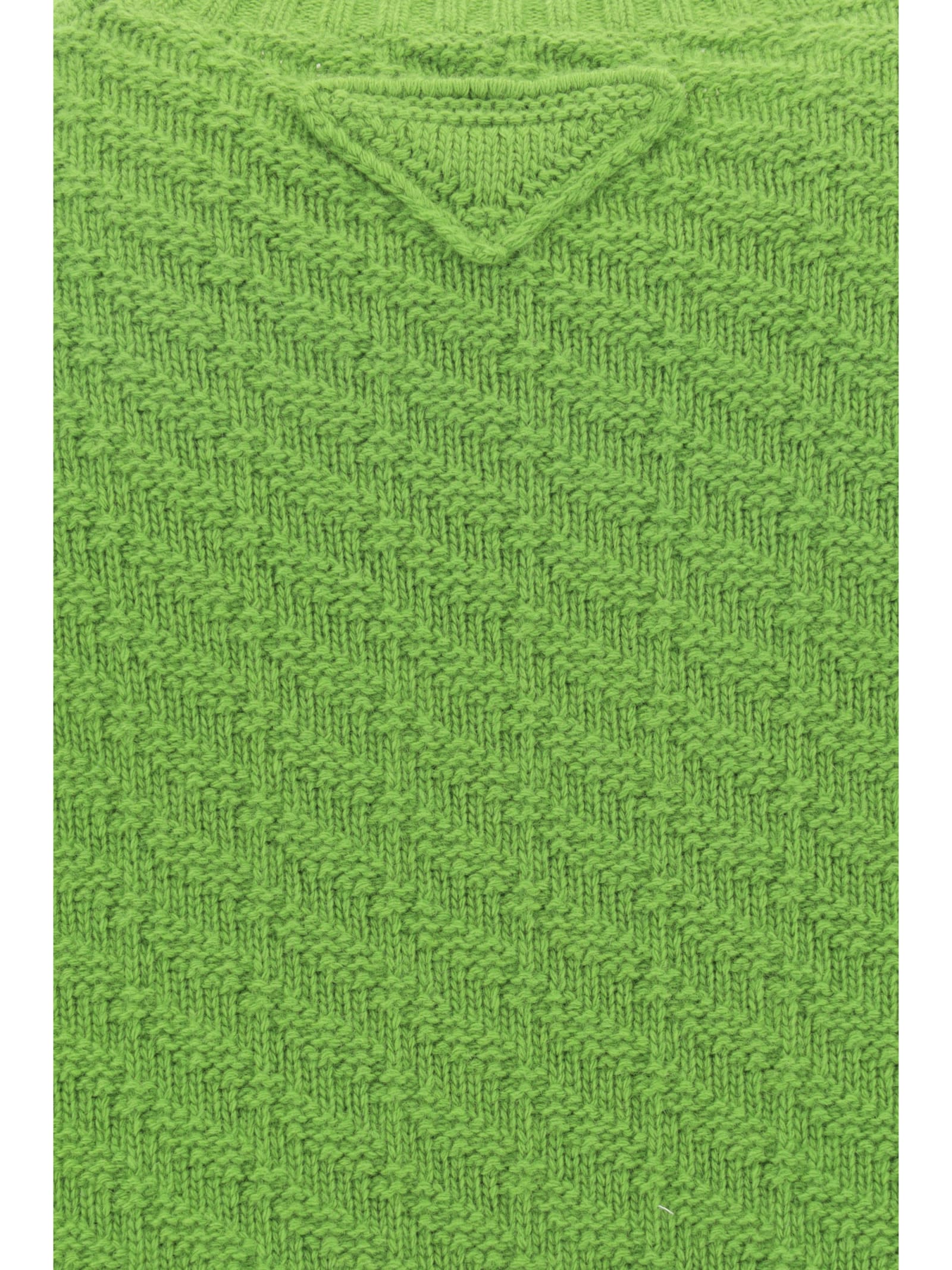 Prada Ribbed Knit Crewneck Sweater In Edera