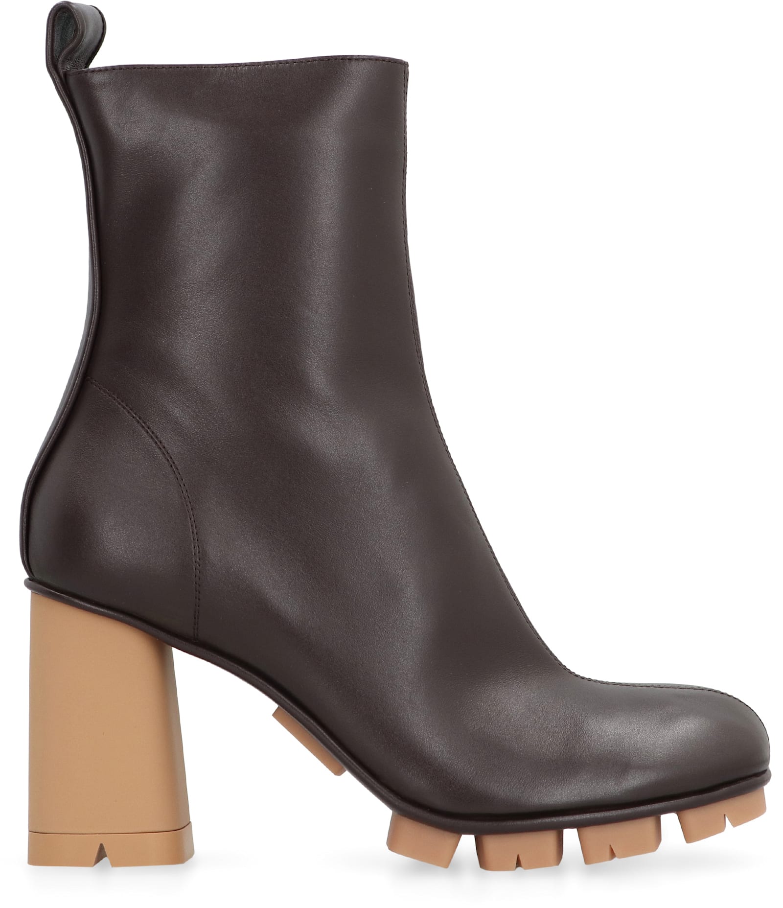 Bottega Veneta Shore 70 Nappa Leather Ankle Boots In Brown