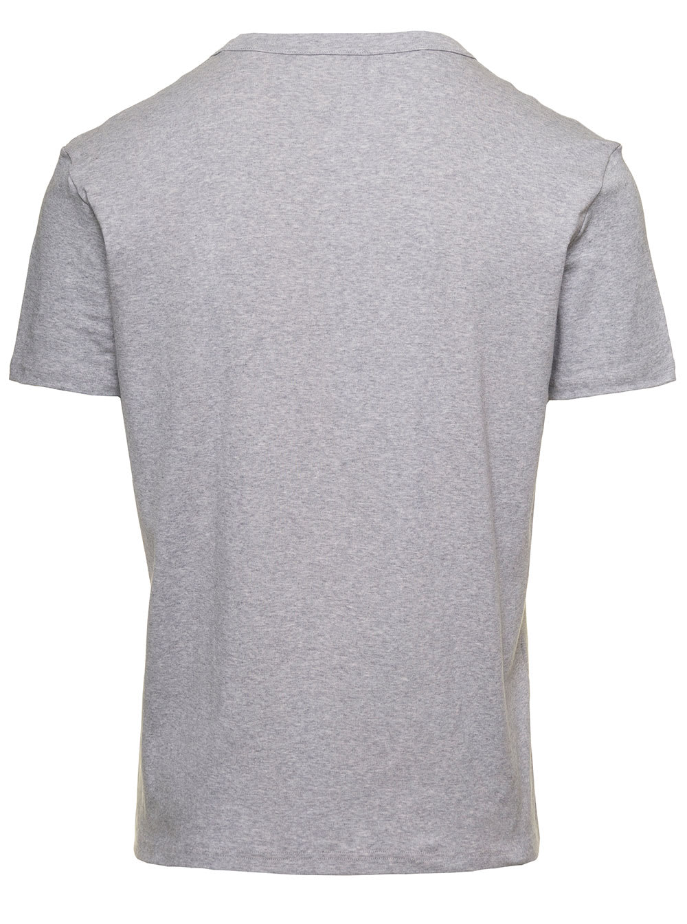 Shop Tom Ford Mans Cotton V-neck T-shirt In Grey
