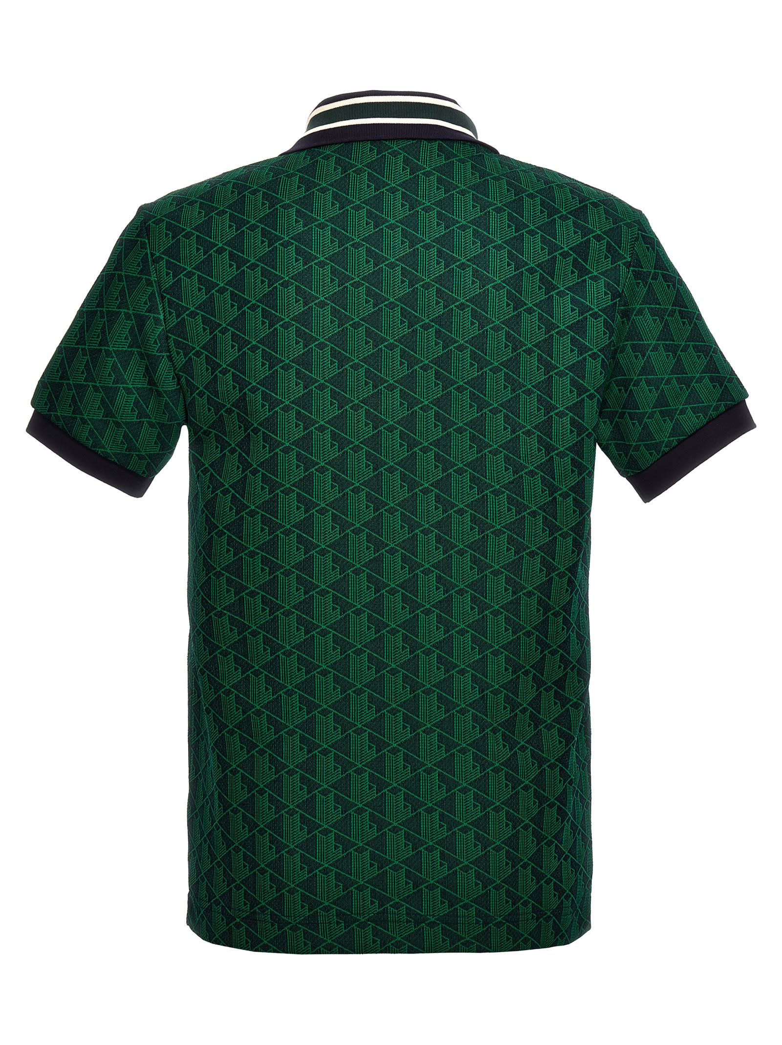Shop Lacoste Jacquard Polo Shirt In Green