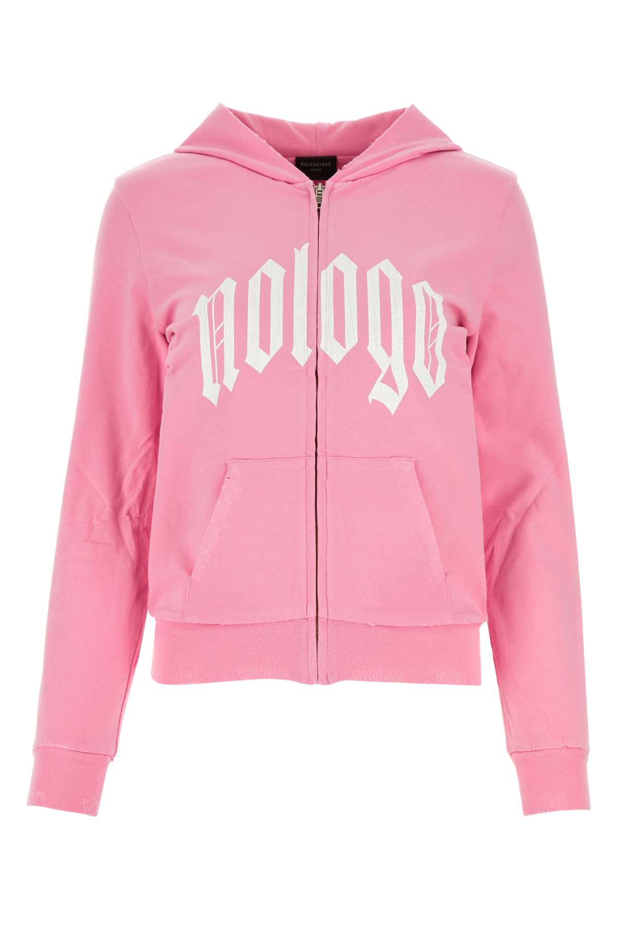 Shop Balenciaga Pink Stretch Cotton Sweatshirt In Lightpinkwhite