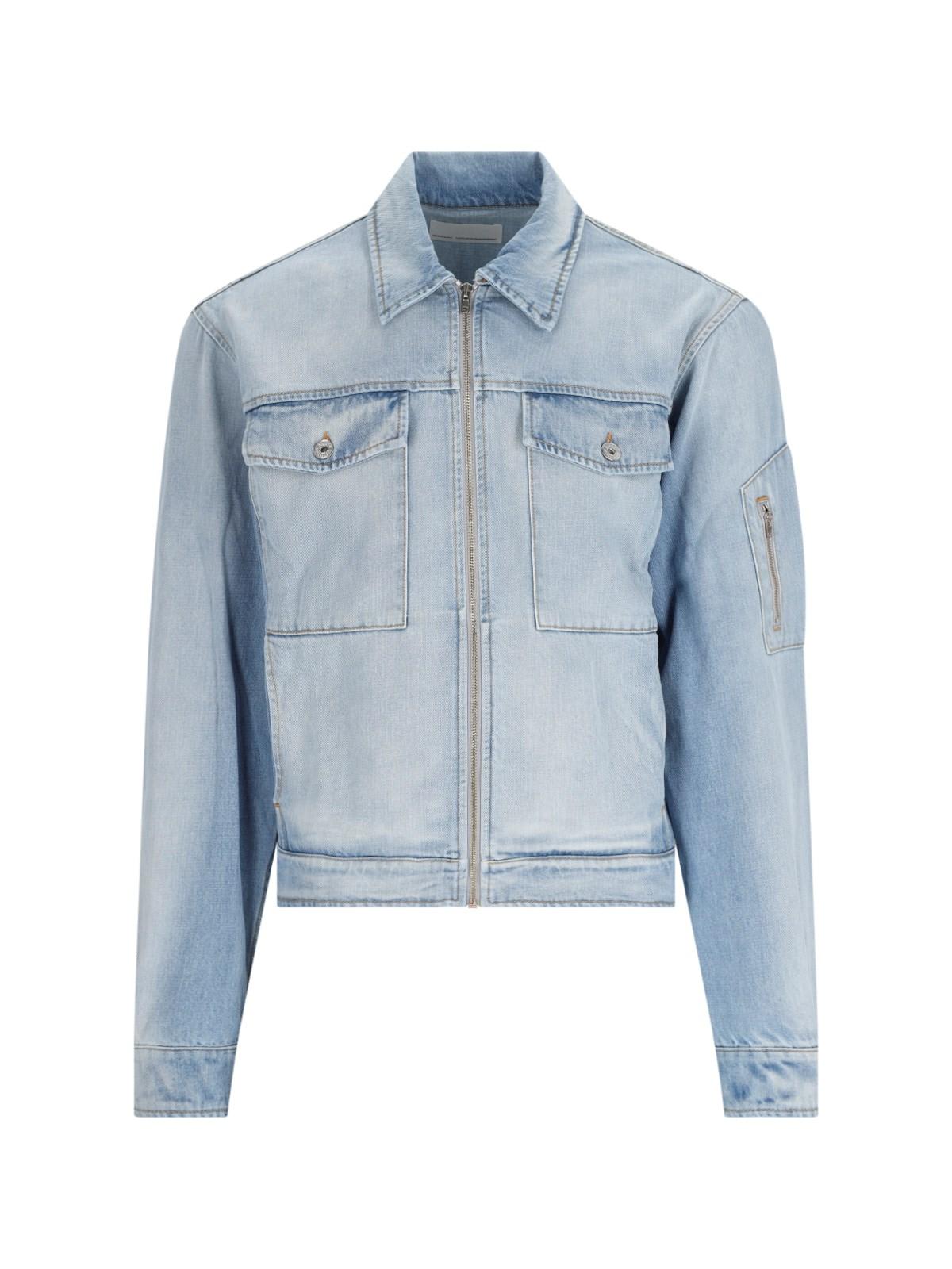 Shop Random Identities Denim Jacket In Blue