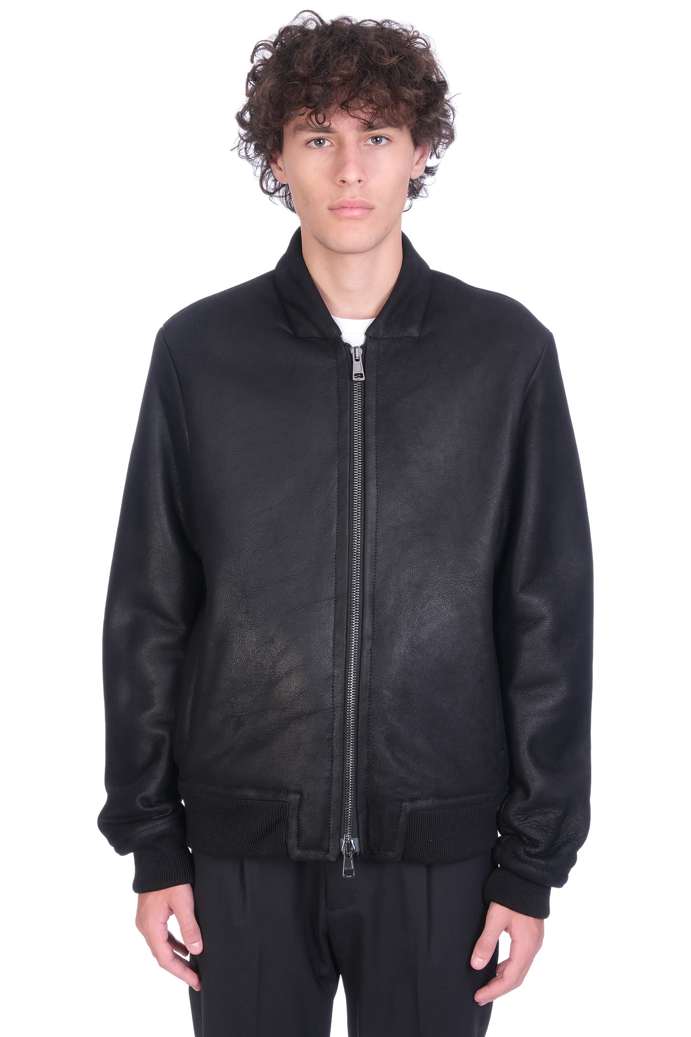 Low Brand Leather Jacket In Black Leather