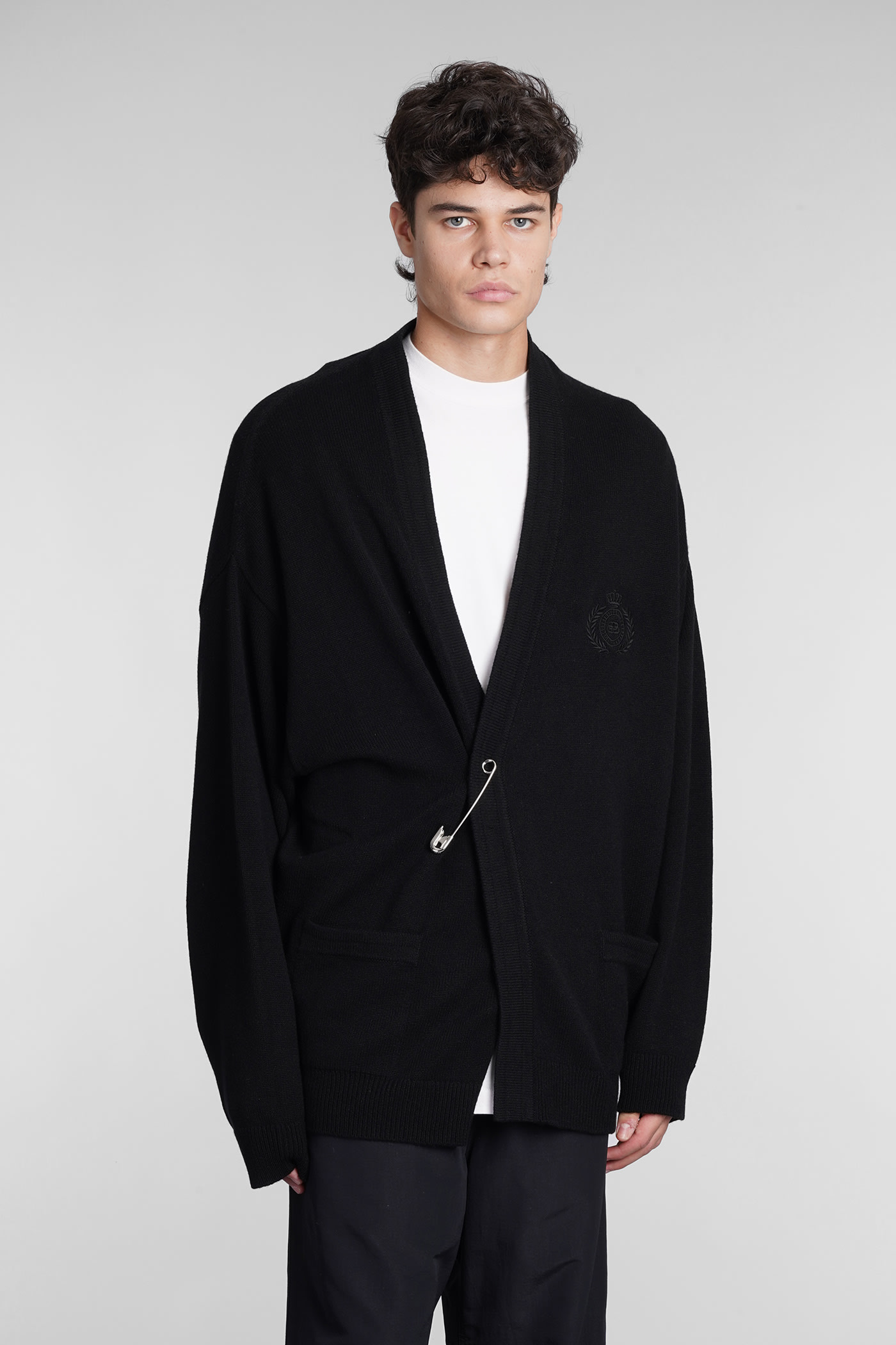 Balenciaga Cardigan In Black Cashmere
