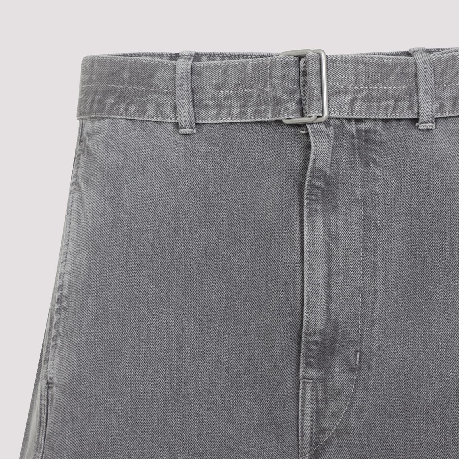 Lemaire Twisted Belted High Waist Jeans In Gray