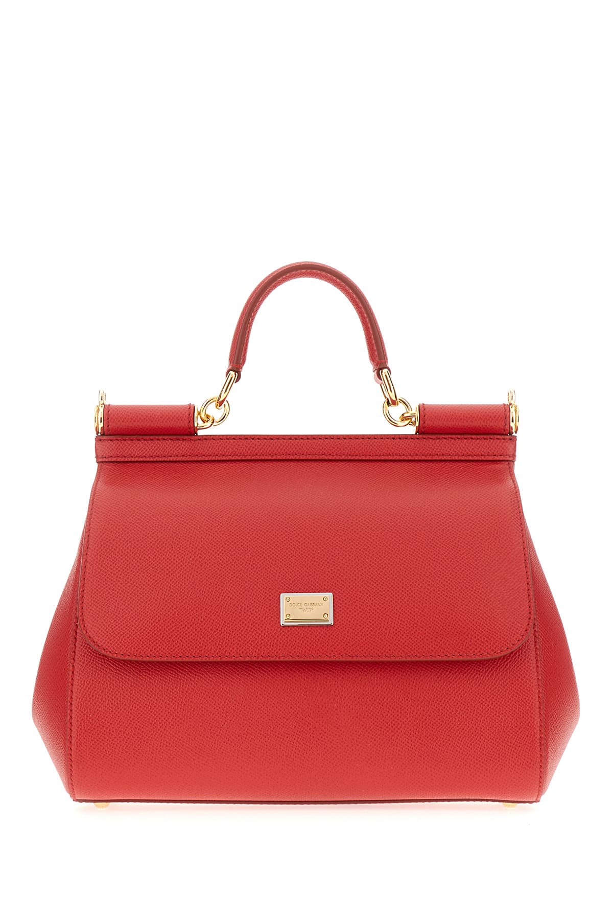 Dolce & Gabbana Red Leather Large Sicily Handbag In Rosso