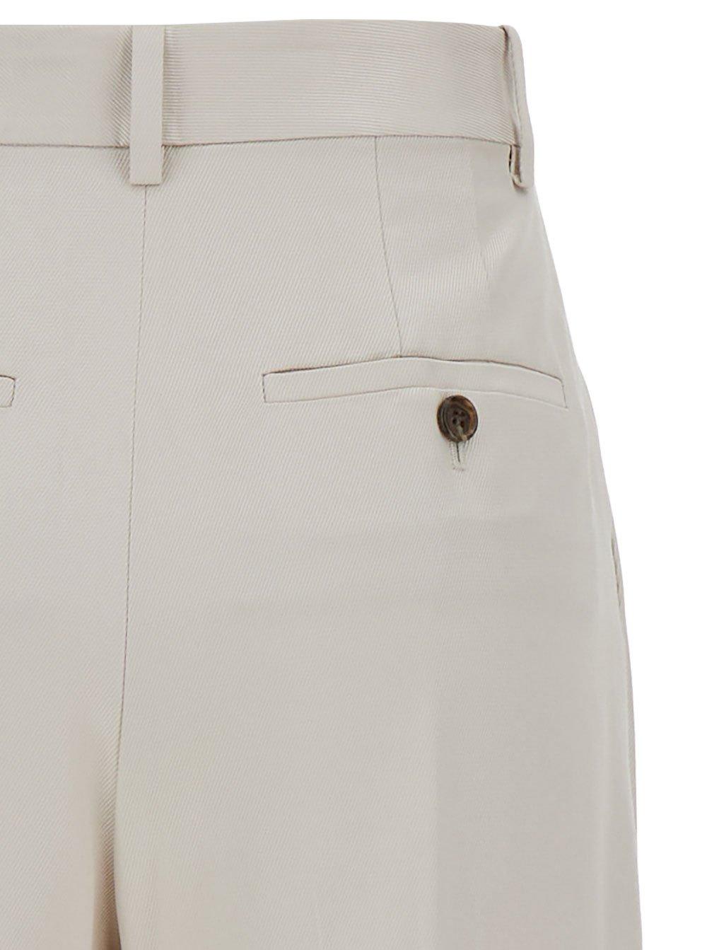 Shop Theory High Waist Pleated Pants In Beige