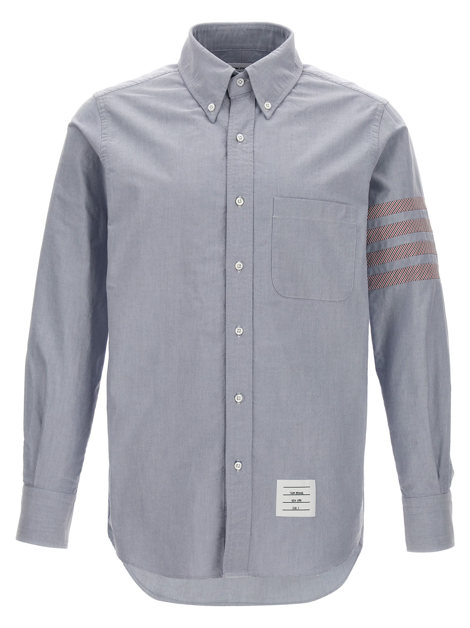 Shop Thom Browne 4 Bar Shirt In Light Blue