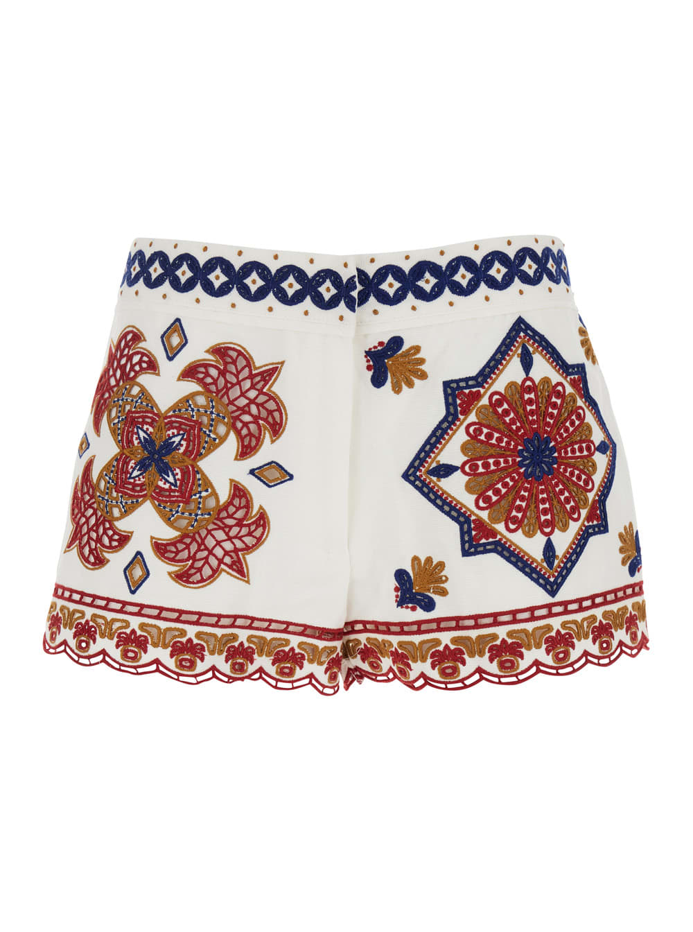 Farm Rio Off White Marys Tiles Shorts Marys Tiles Off-white In Multicolor