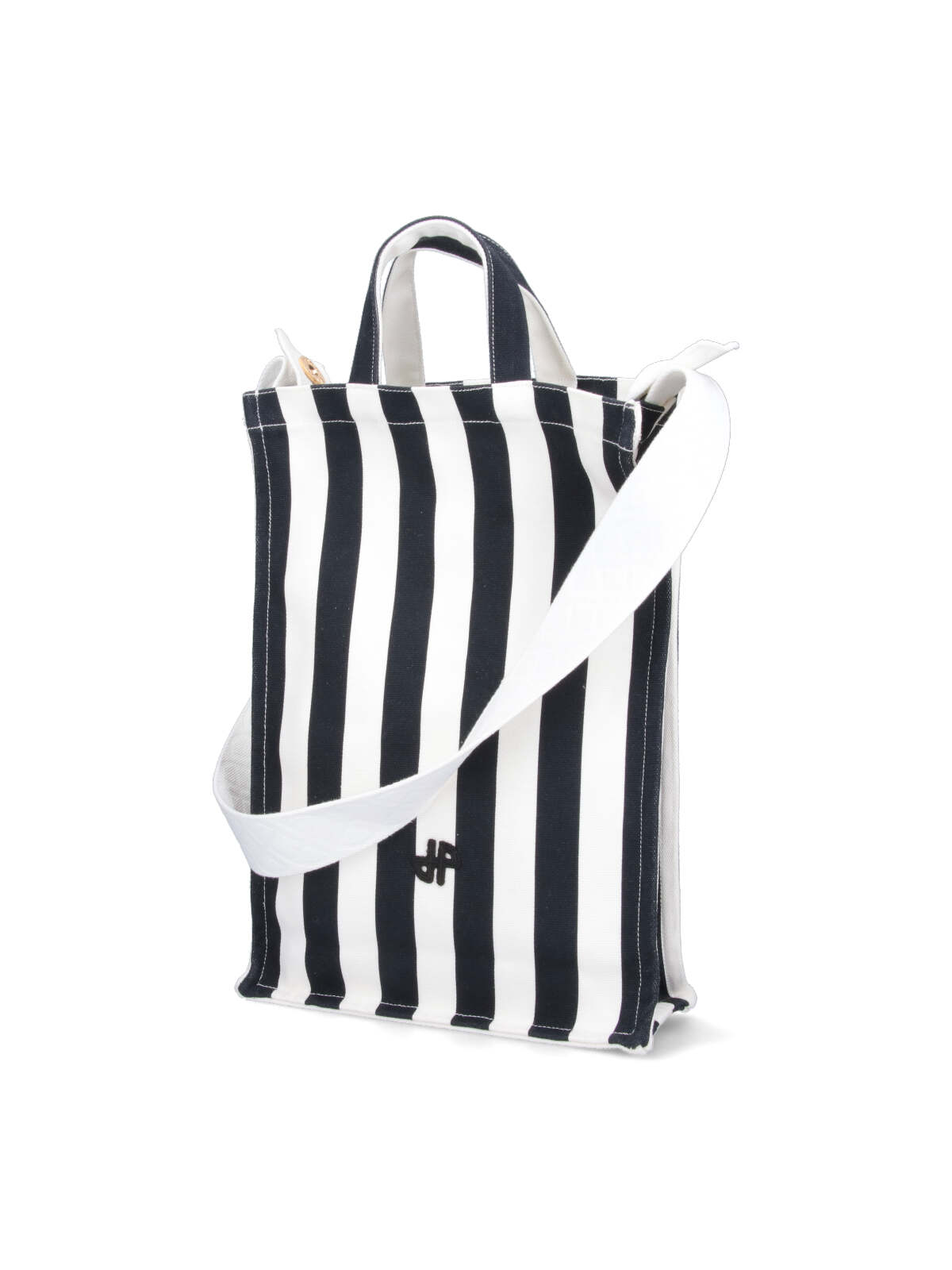 Shop Patou Striped Tote Bag In Black