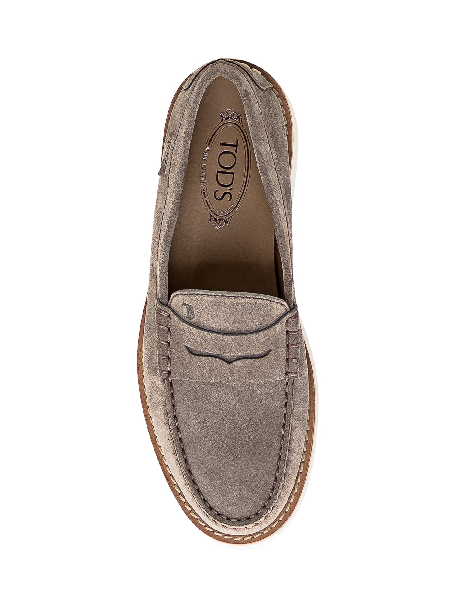 Shop Tod's Leather Loafer In Torba