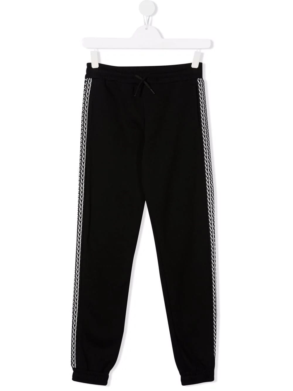 MSGM Black Kids Joggers With Logoed Side Bands