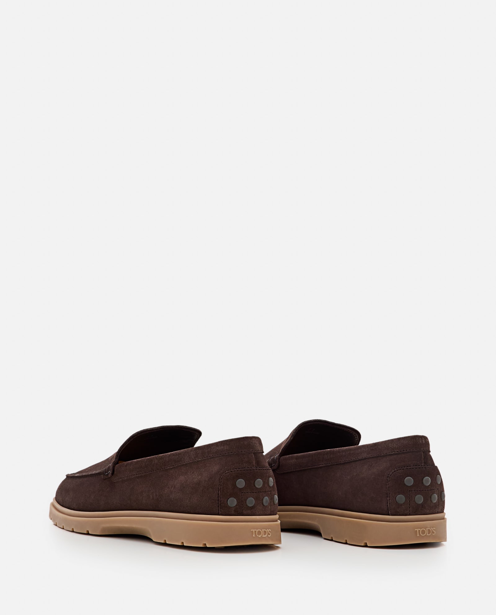 Shop Tod's Mocassino Suede Marrone In Brown