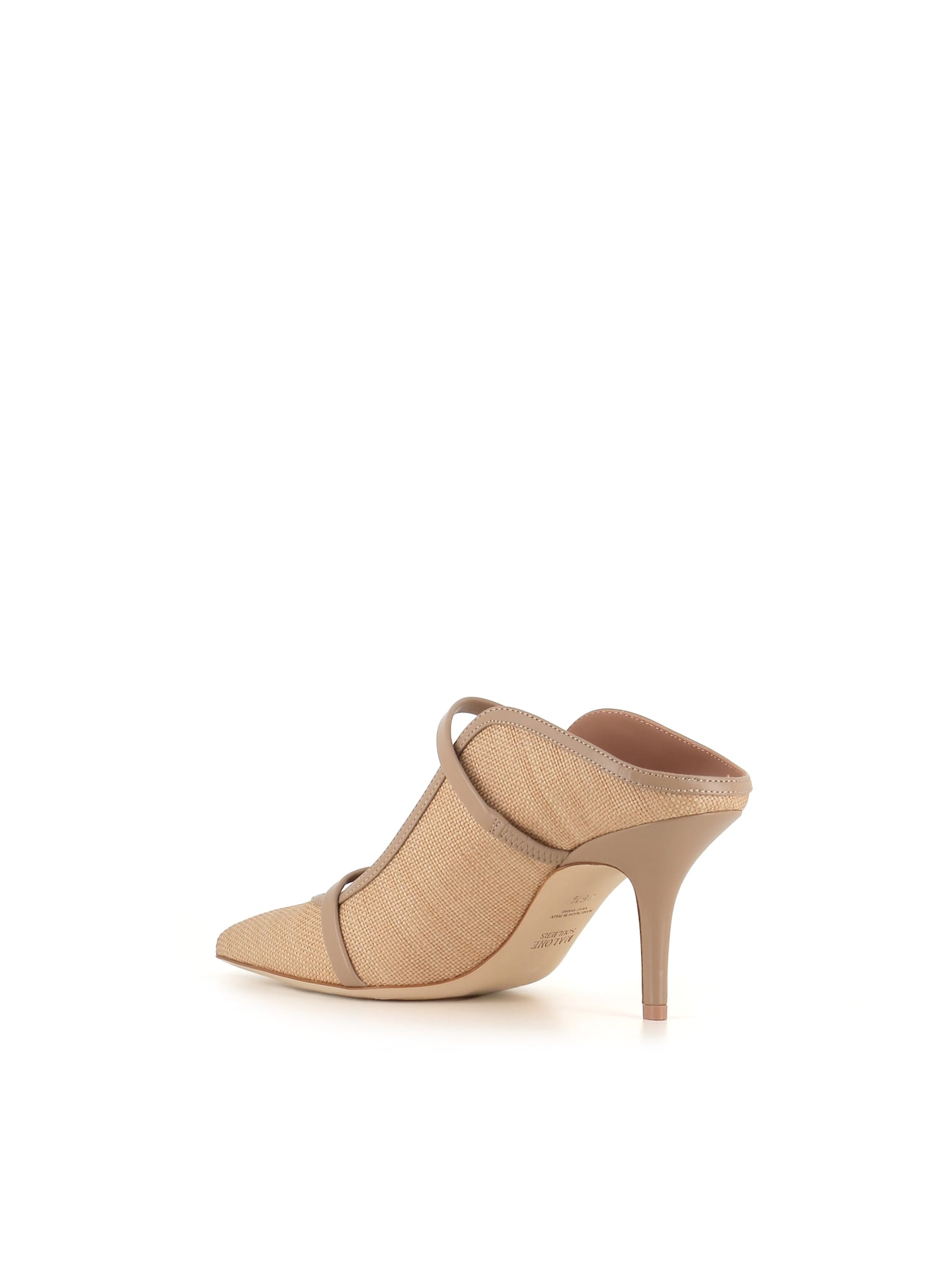Malone Souliers Maureen Raffia Dual-band Mule Pumps In Beige