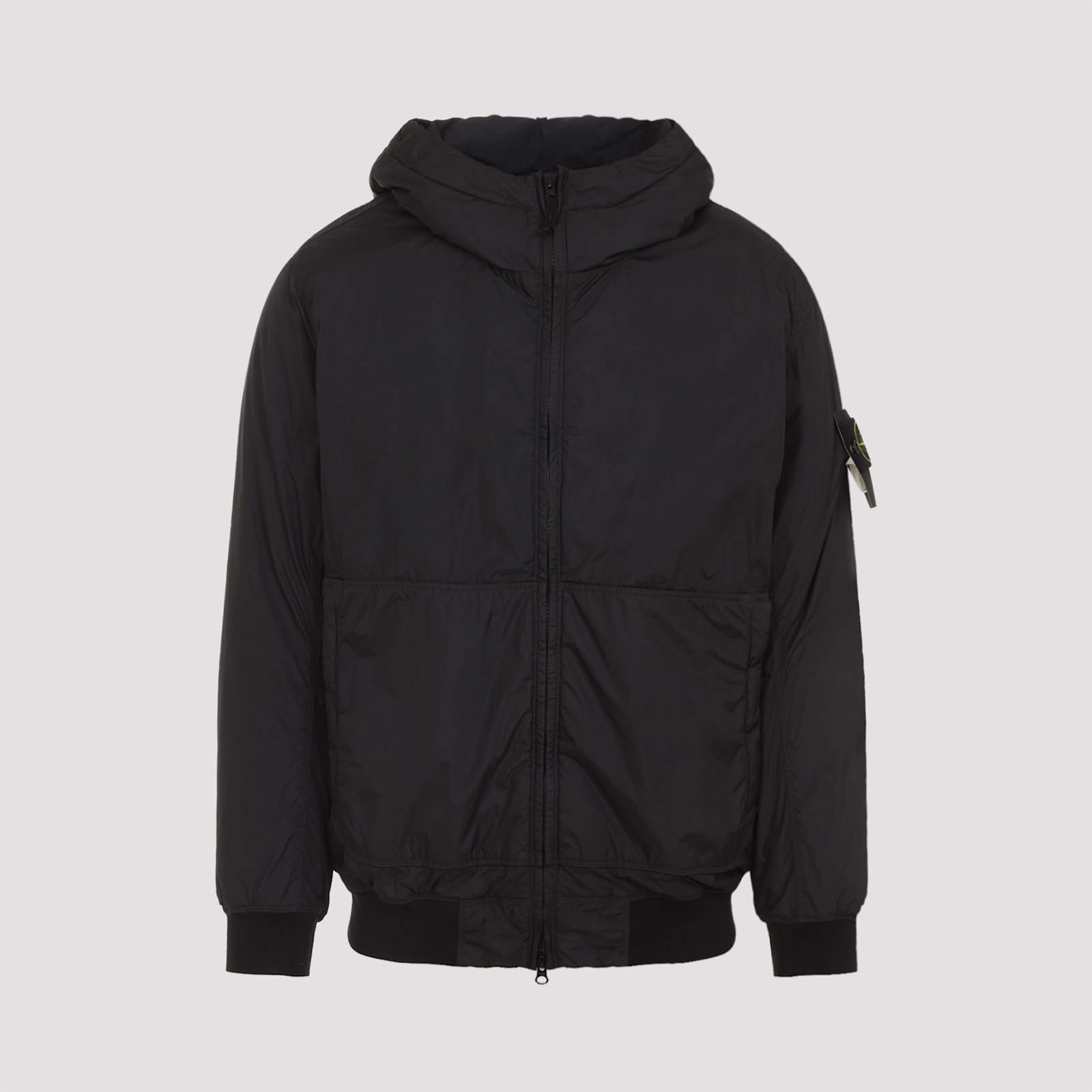 Stone Island Technical Fabric Hooded Jacket In Black