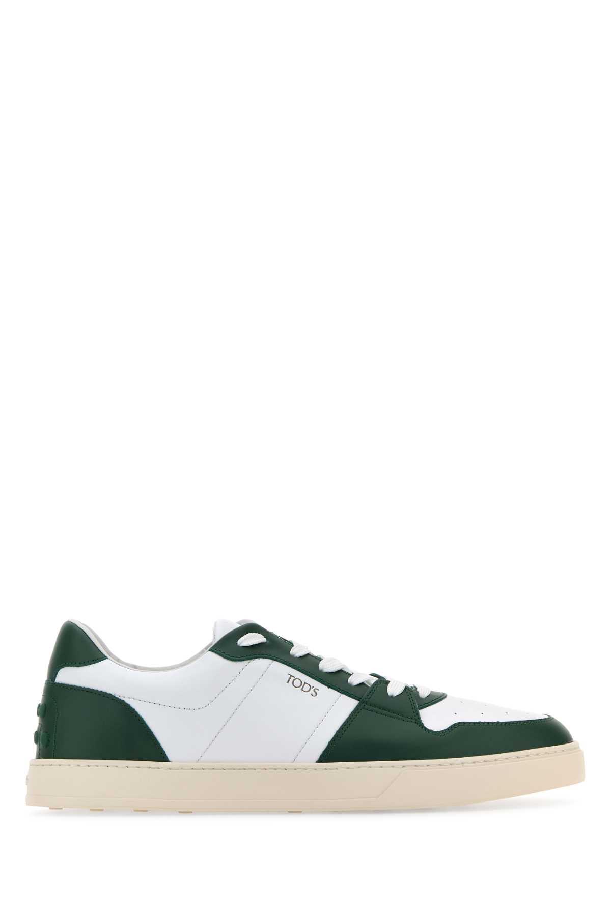 Shop Tod's Two-tone Leather Sneakers In 231e