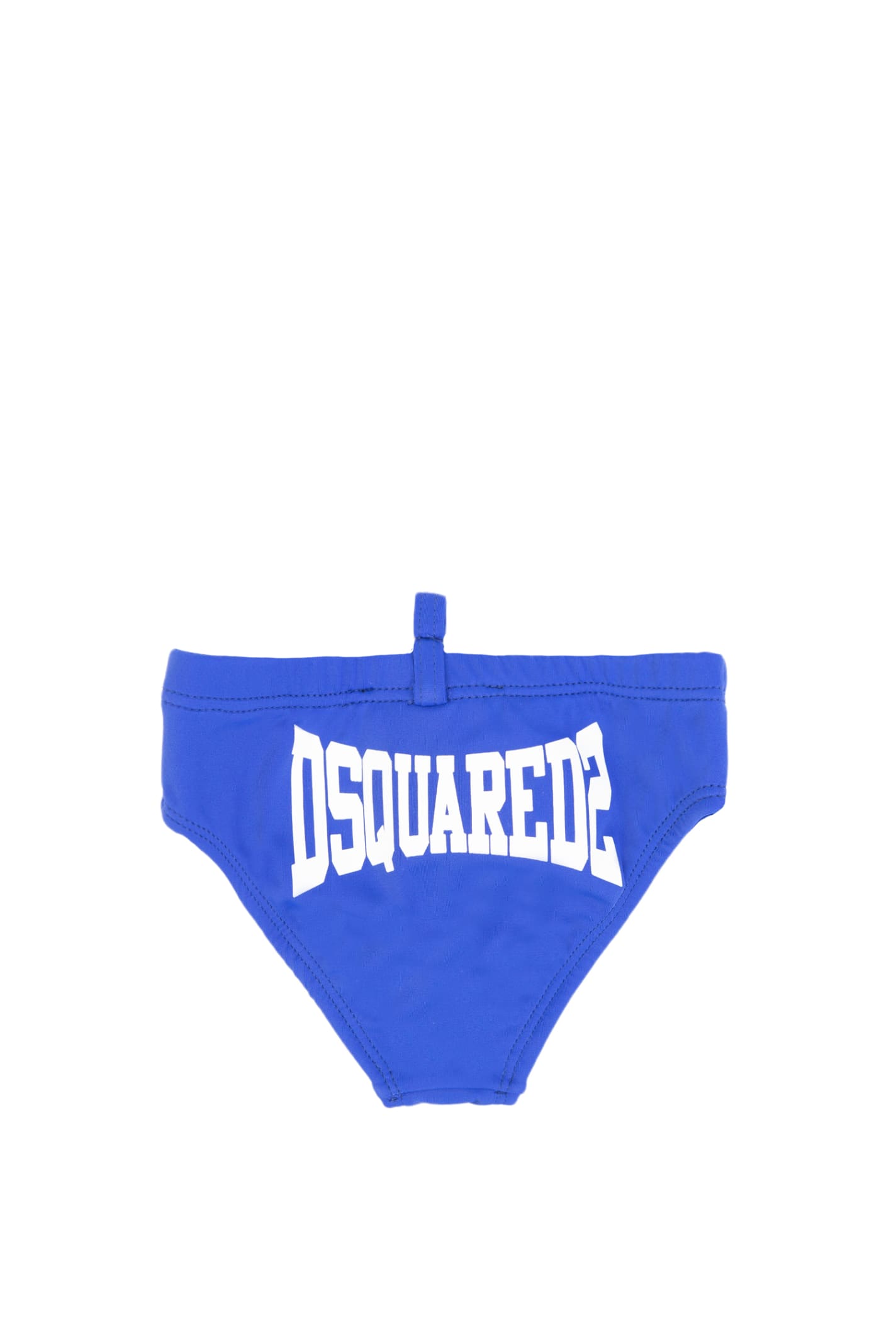 Shop Dsquared2 Logo Printed Lycra Swim Briefs In Blue