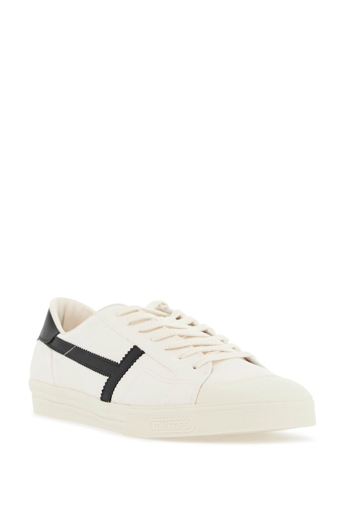 Tom Ford Jarvis Low-top Sneakers In Optical White/black + Ivory (white)