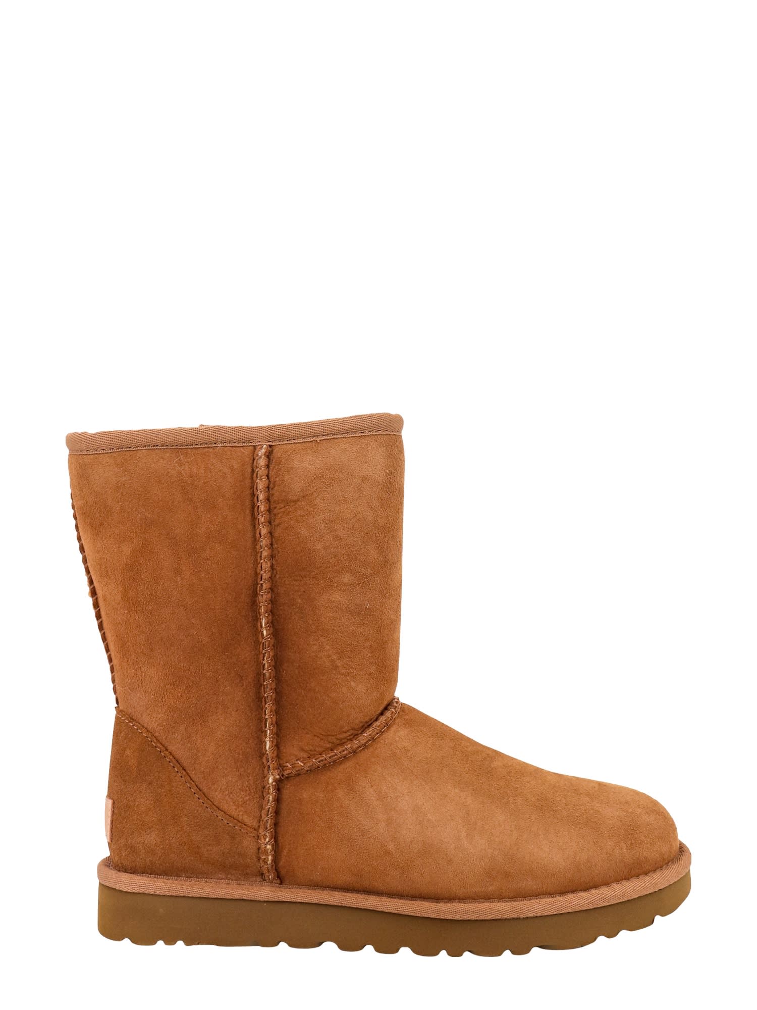 Shop Ugg Classic Short Ankle Boots In Beige