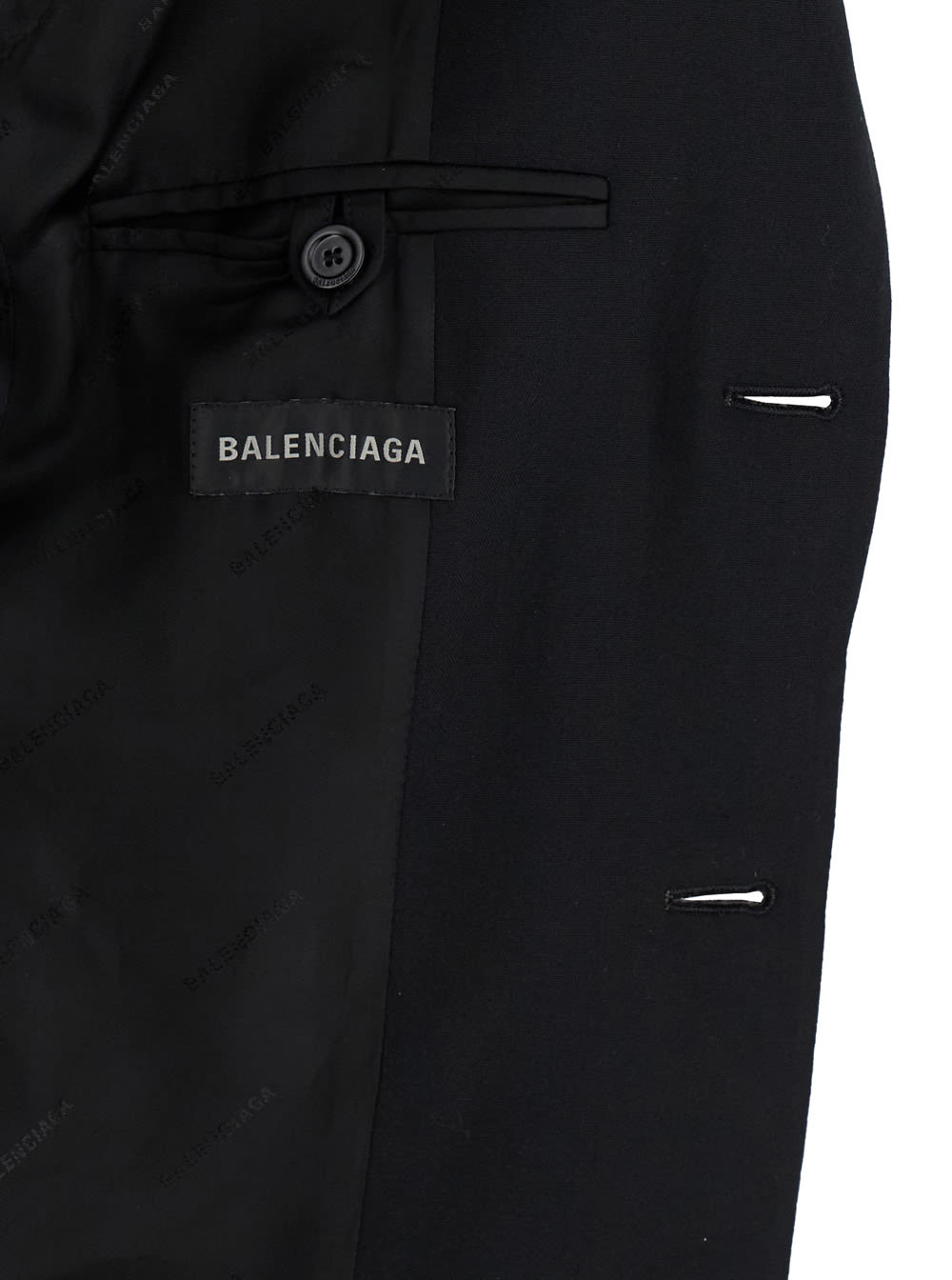 Shop Balenciaga Hourglass Black Single-breasted Jacket With Notched Revers In Wool Woman