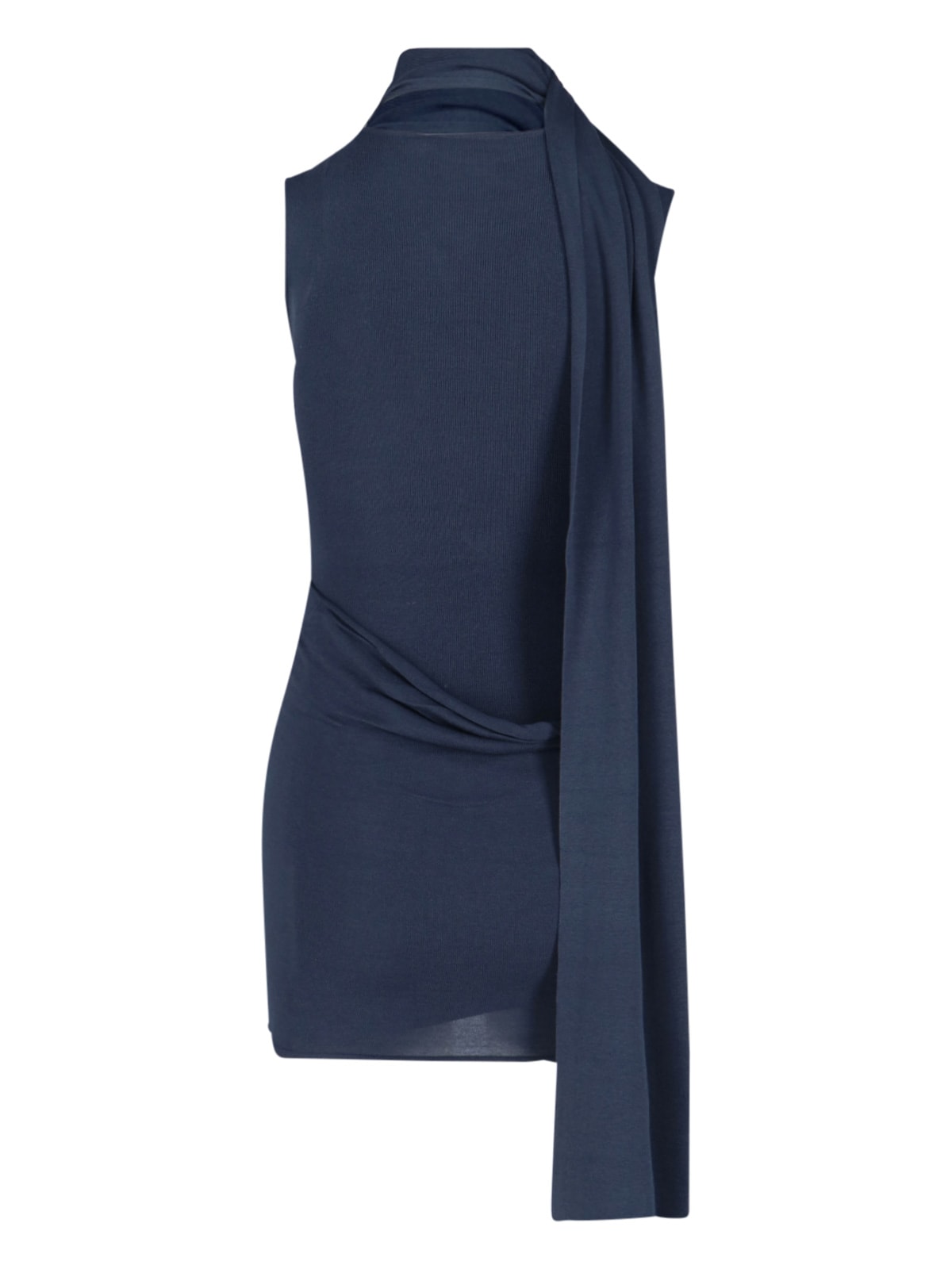 Aya Muse Solar' Shawl Mini Dress - Navy In Blue