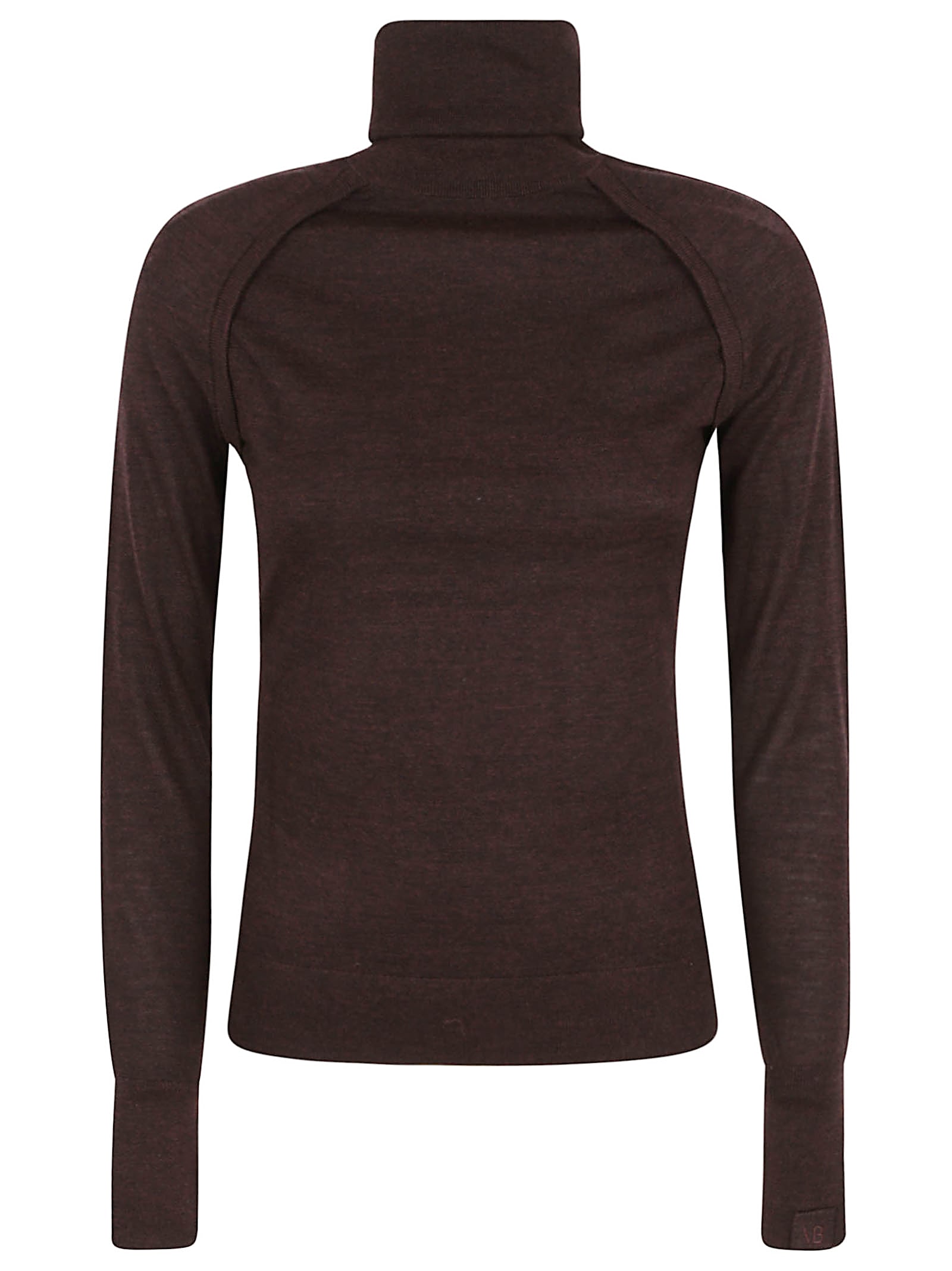 Victoria Beckham Turtle Neck Sweater In Brown