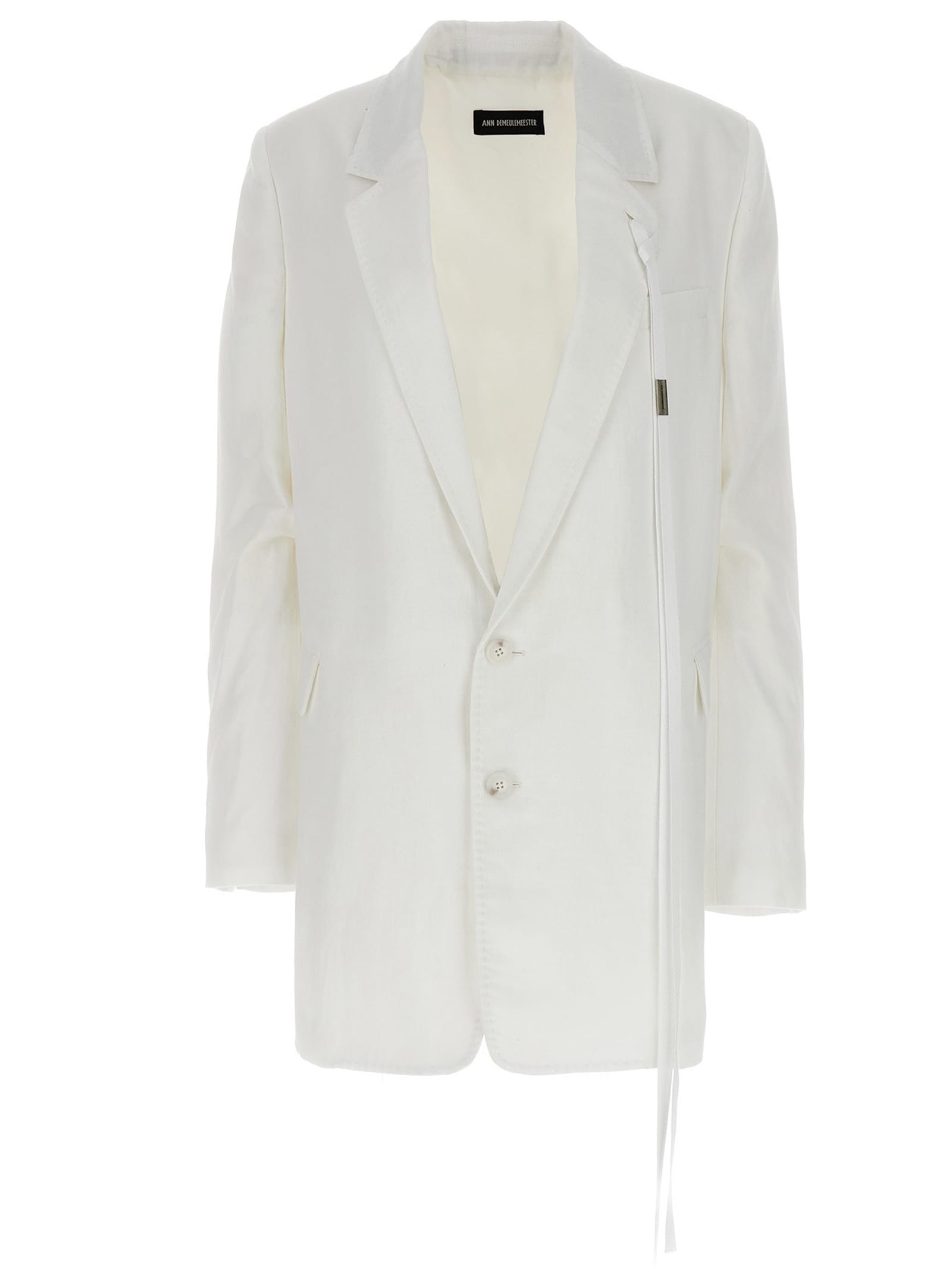 Shop Ann Demeulemeester Agnes Blazer Jacket In White
