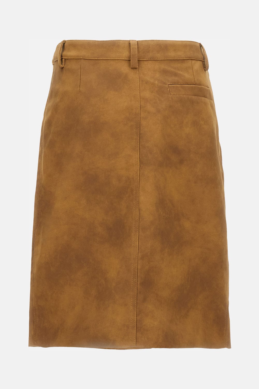 Des_phemmes Des Phemmes Camel Synthetic Leather Skirt In Brown