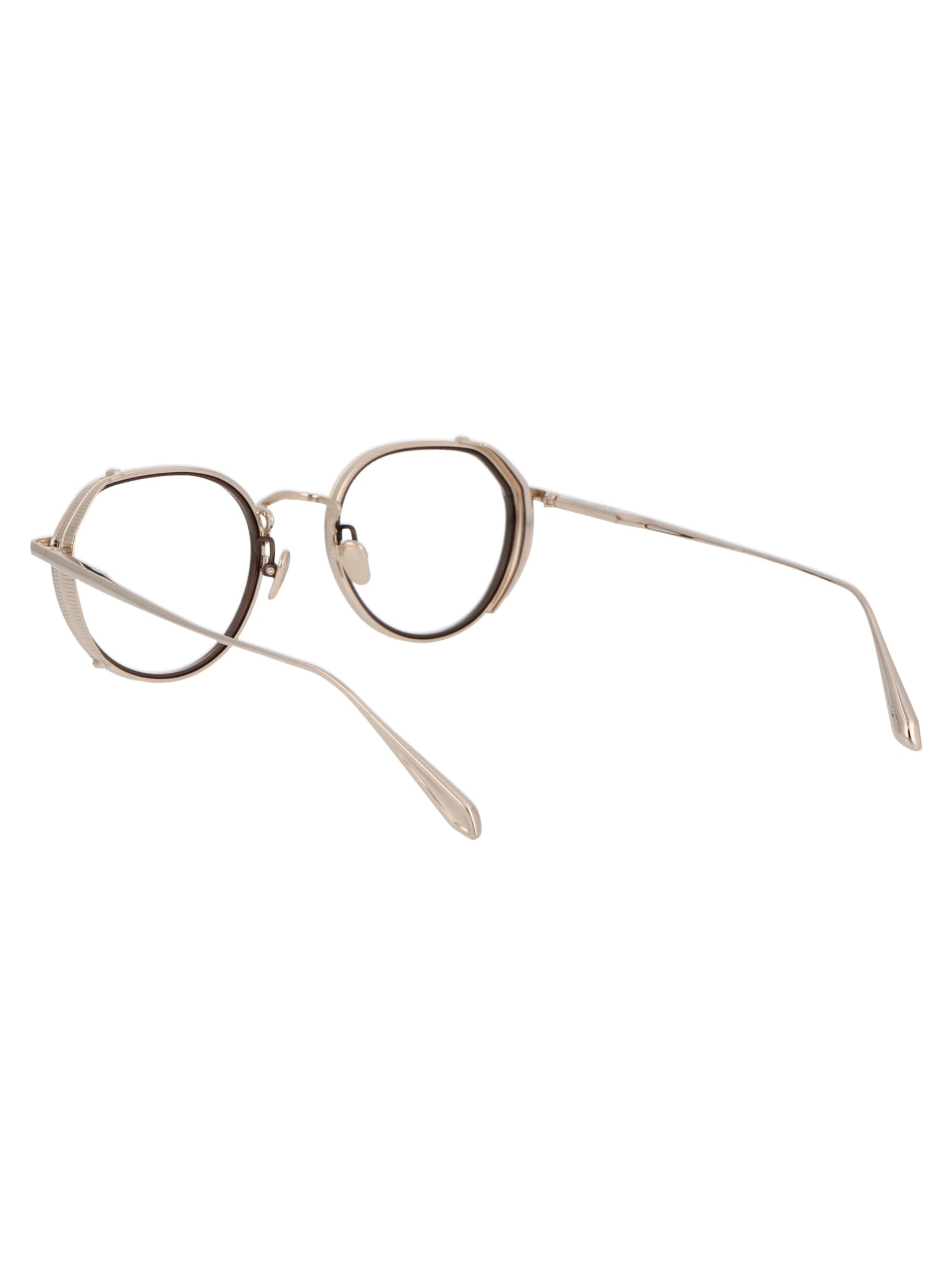 Shop Linda Farrow Falcon Glasses In Lightgold/metallicbrown/optical