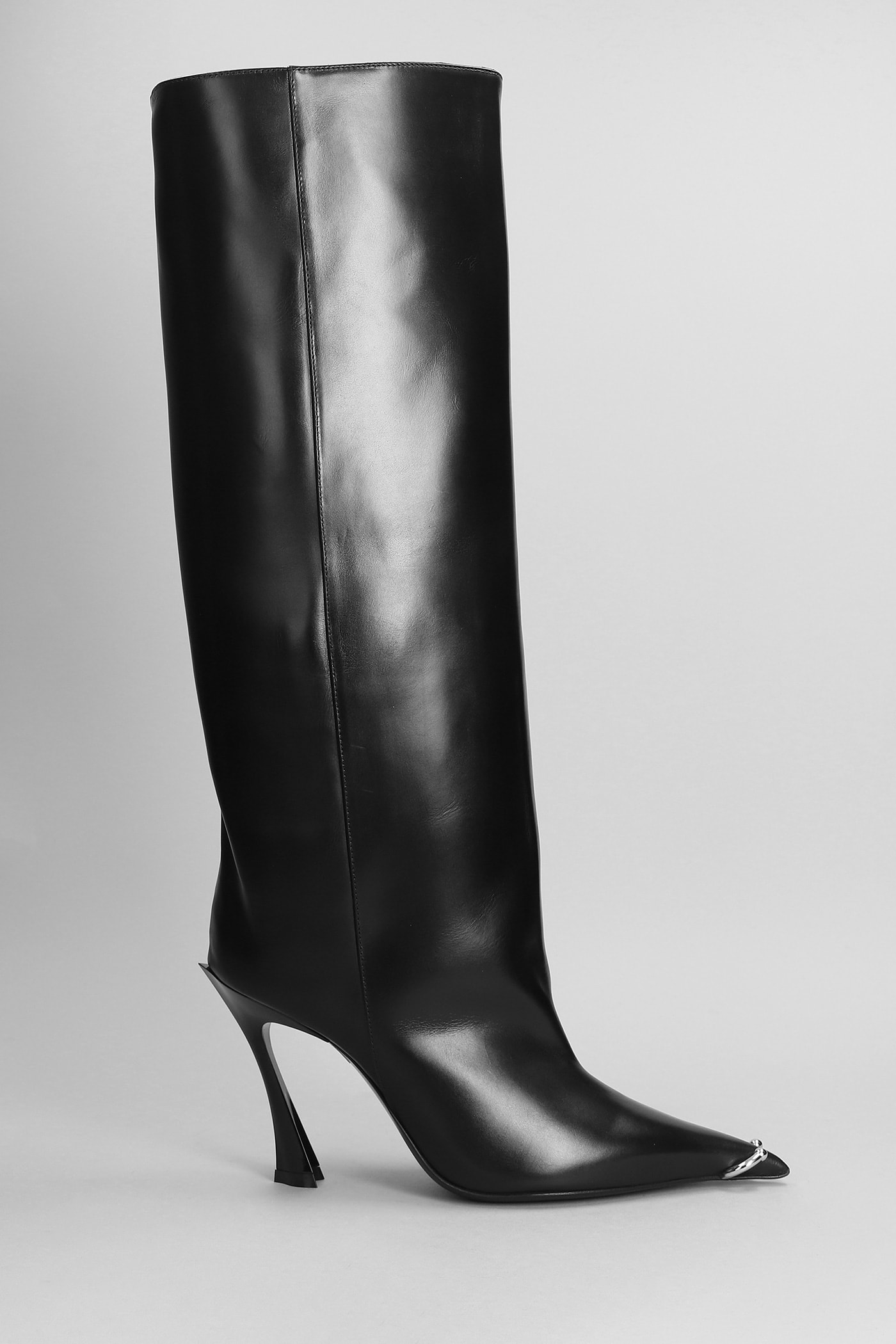 High Heels Boots In Black Leather