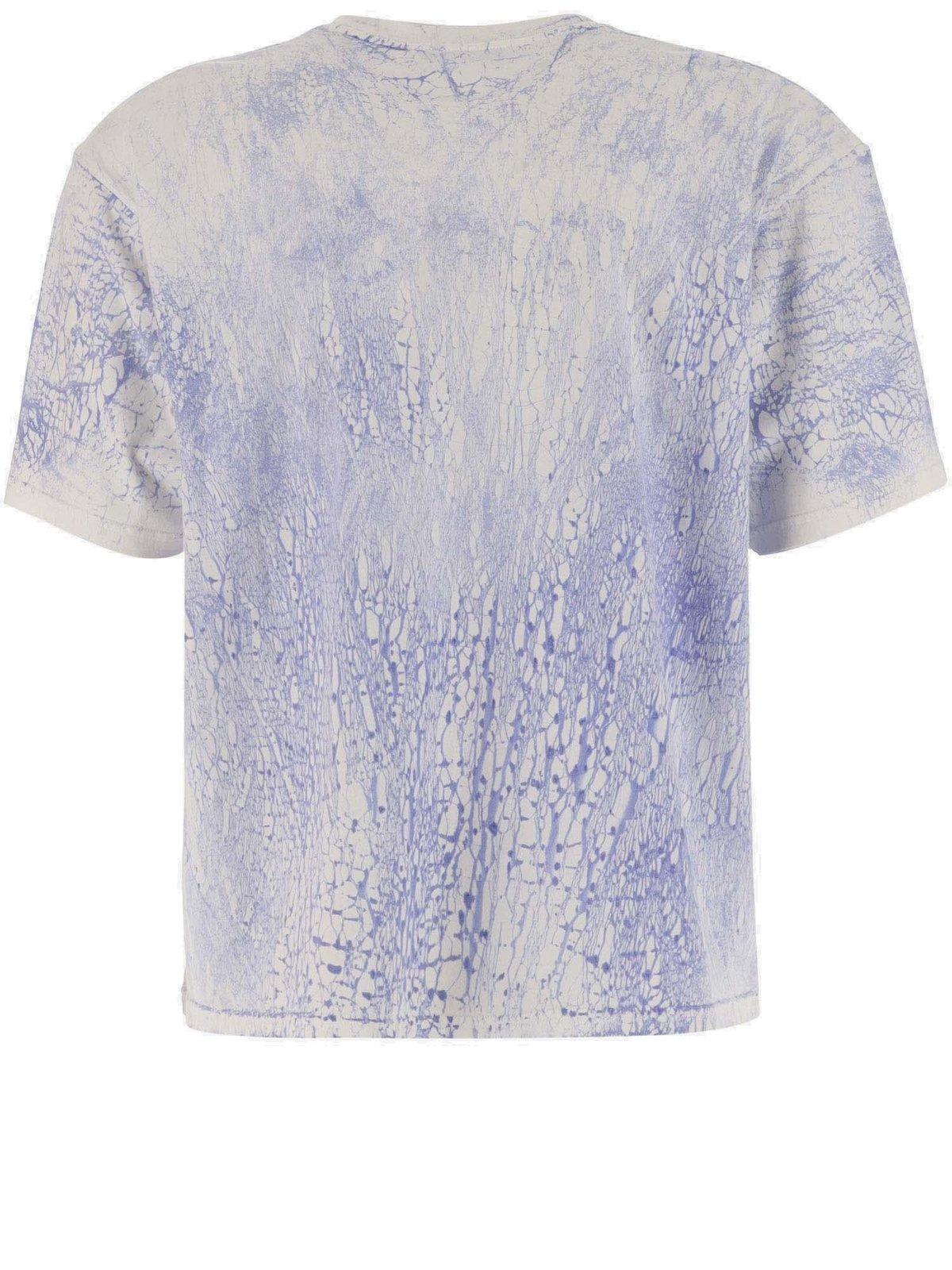 Shop Acne Studios Plaster Print T-shirt In Clear Blue