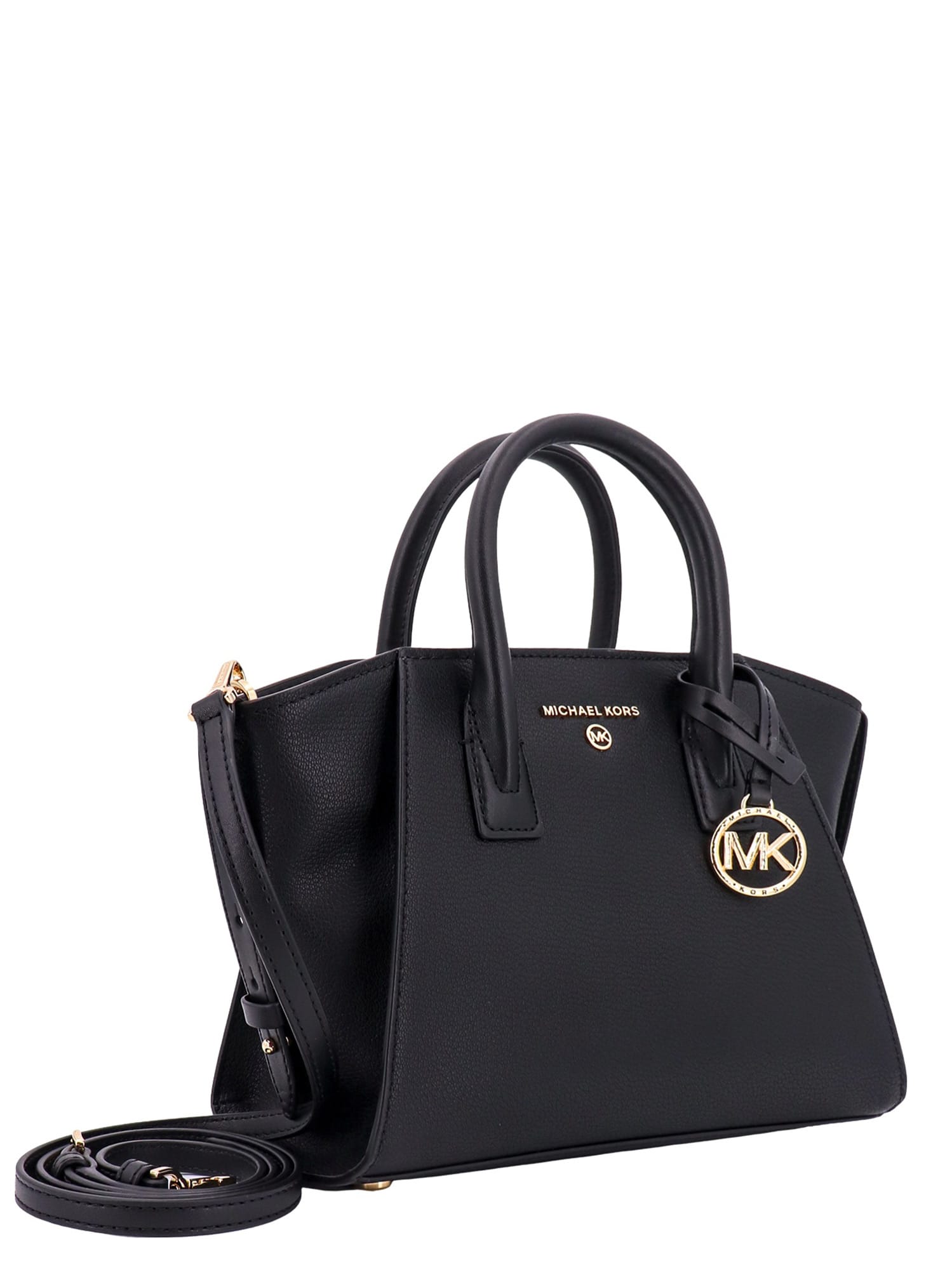 Shop Michael Kors Avril Handbag In Black