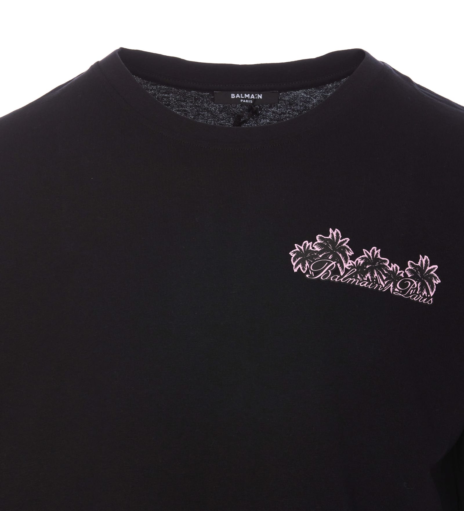 Shop Balmain Club  Signature T-shirt In Black