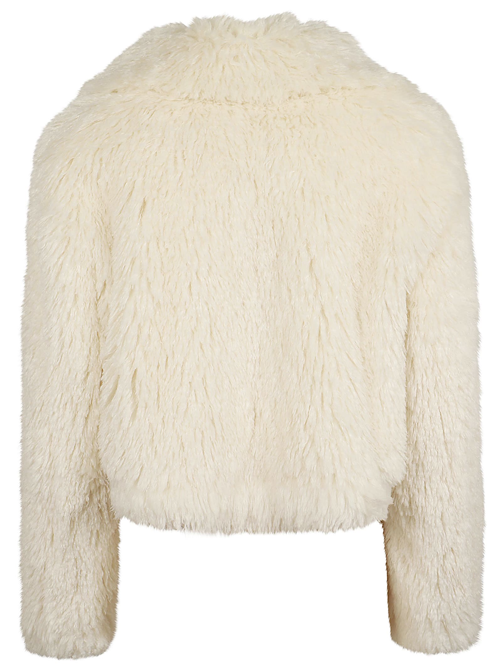 Shop Stand Studio Samara Jacket Faux Fur Long Curl 51 Cm In Off White