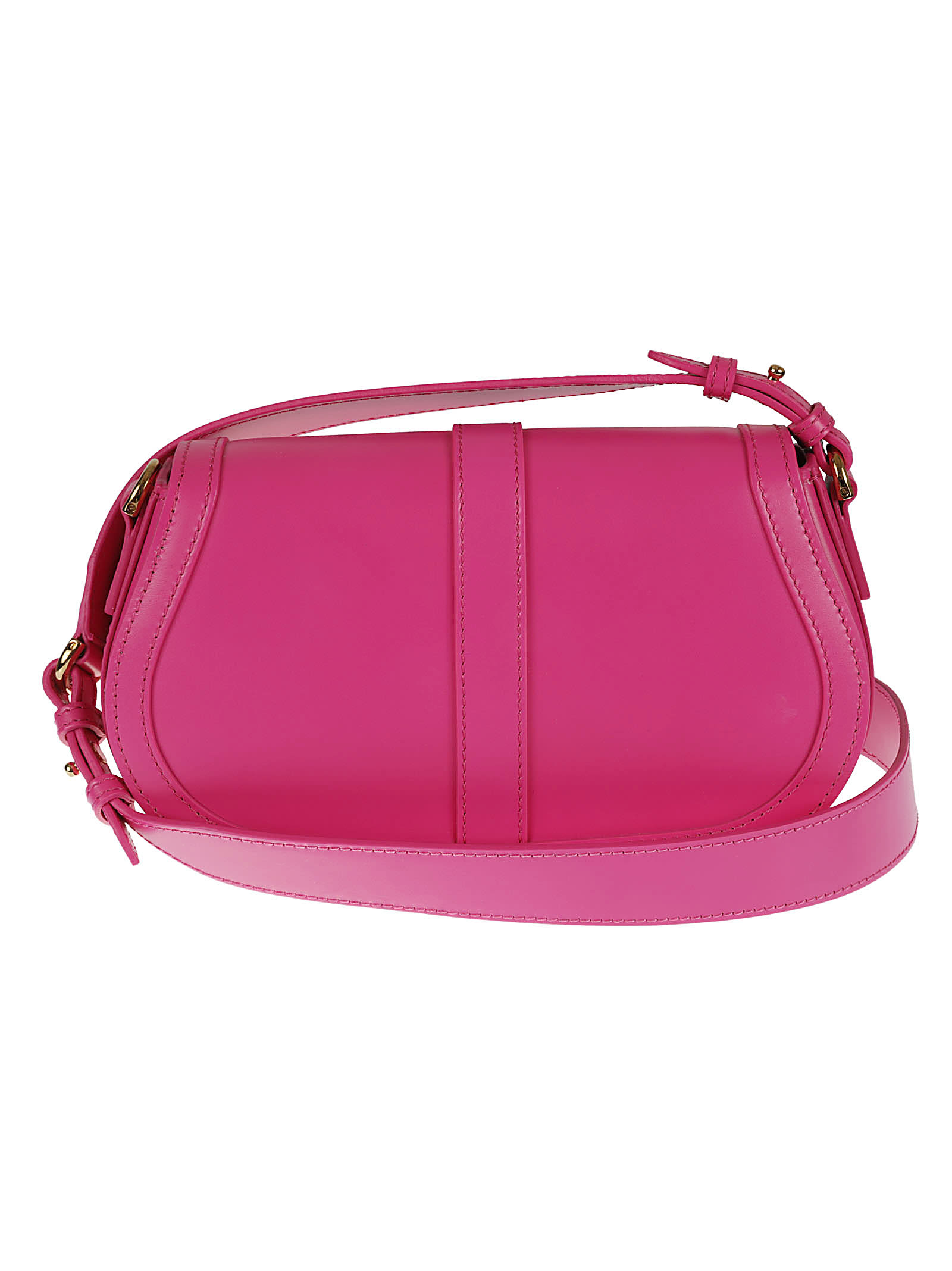 Shop Versace Greca Goddess Shoulder Bag In Glossy Pink/gold