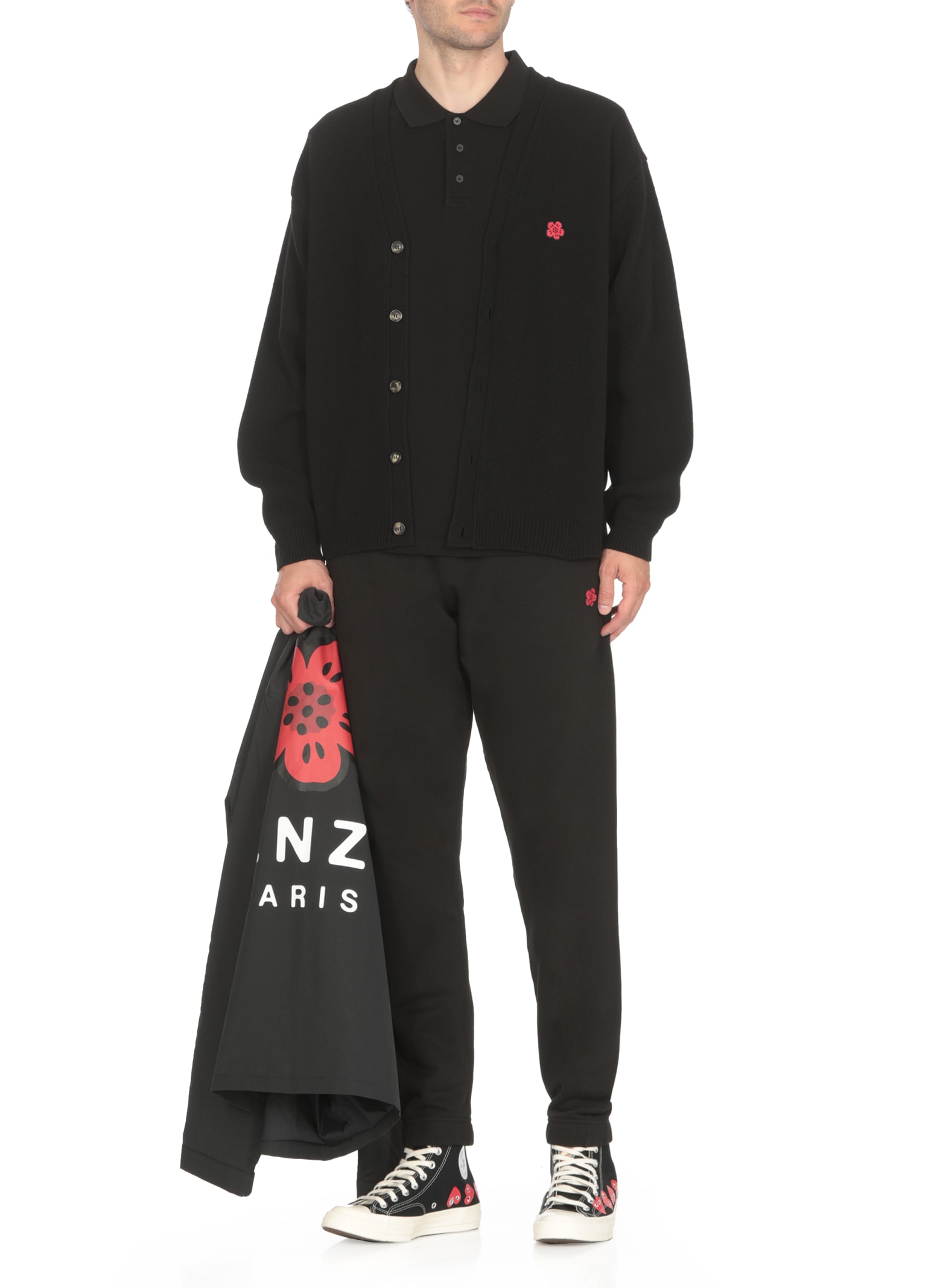 Shop Kenzo Boke Flower Polo Shirt In Black