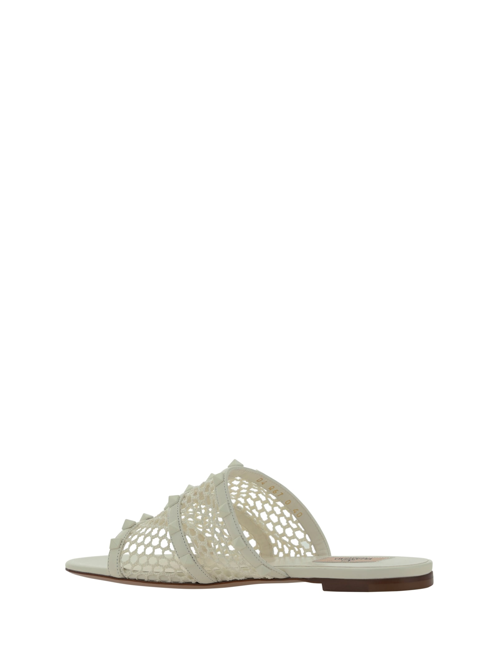 Shop Valentino Rockstud Sandals In Ivory