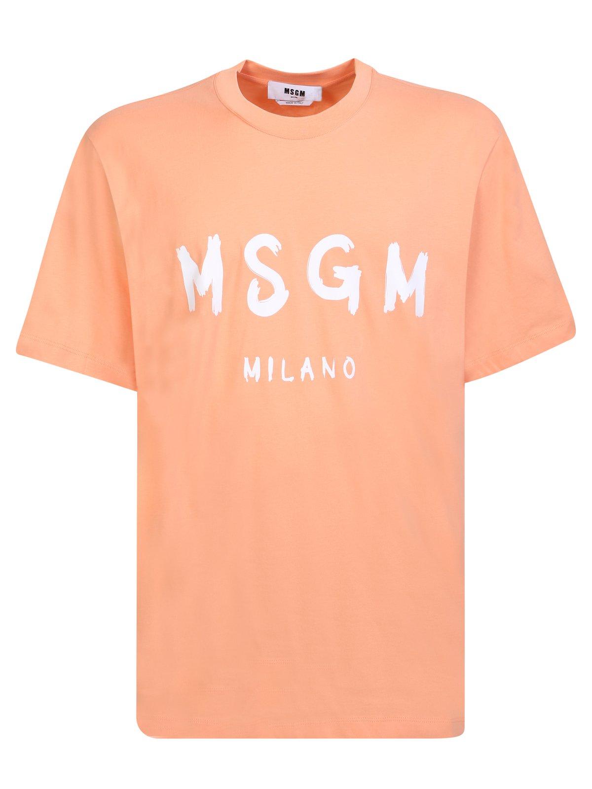 MSGM Logo Printed Crewneck T-shirt