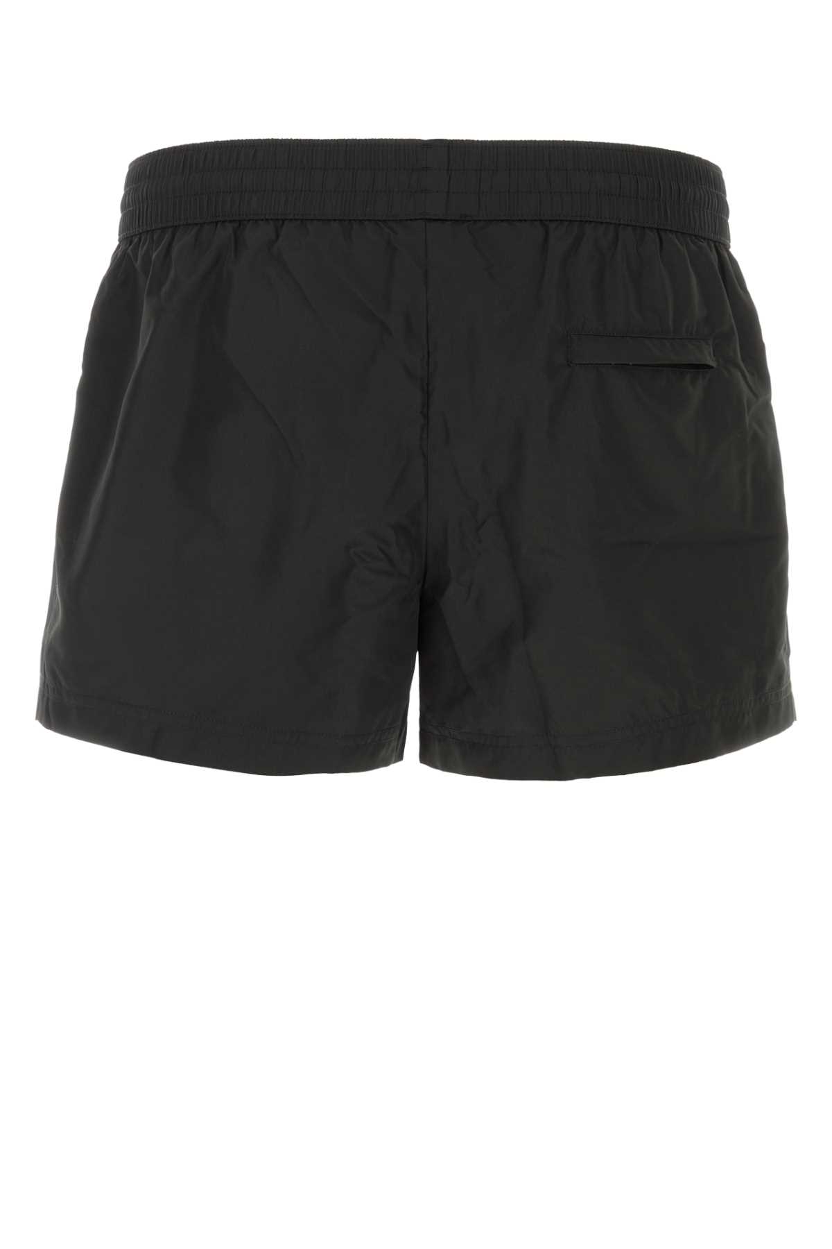 Dolce & Gabbana Black Polyester Swimming Shorts In Nero