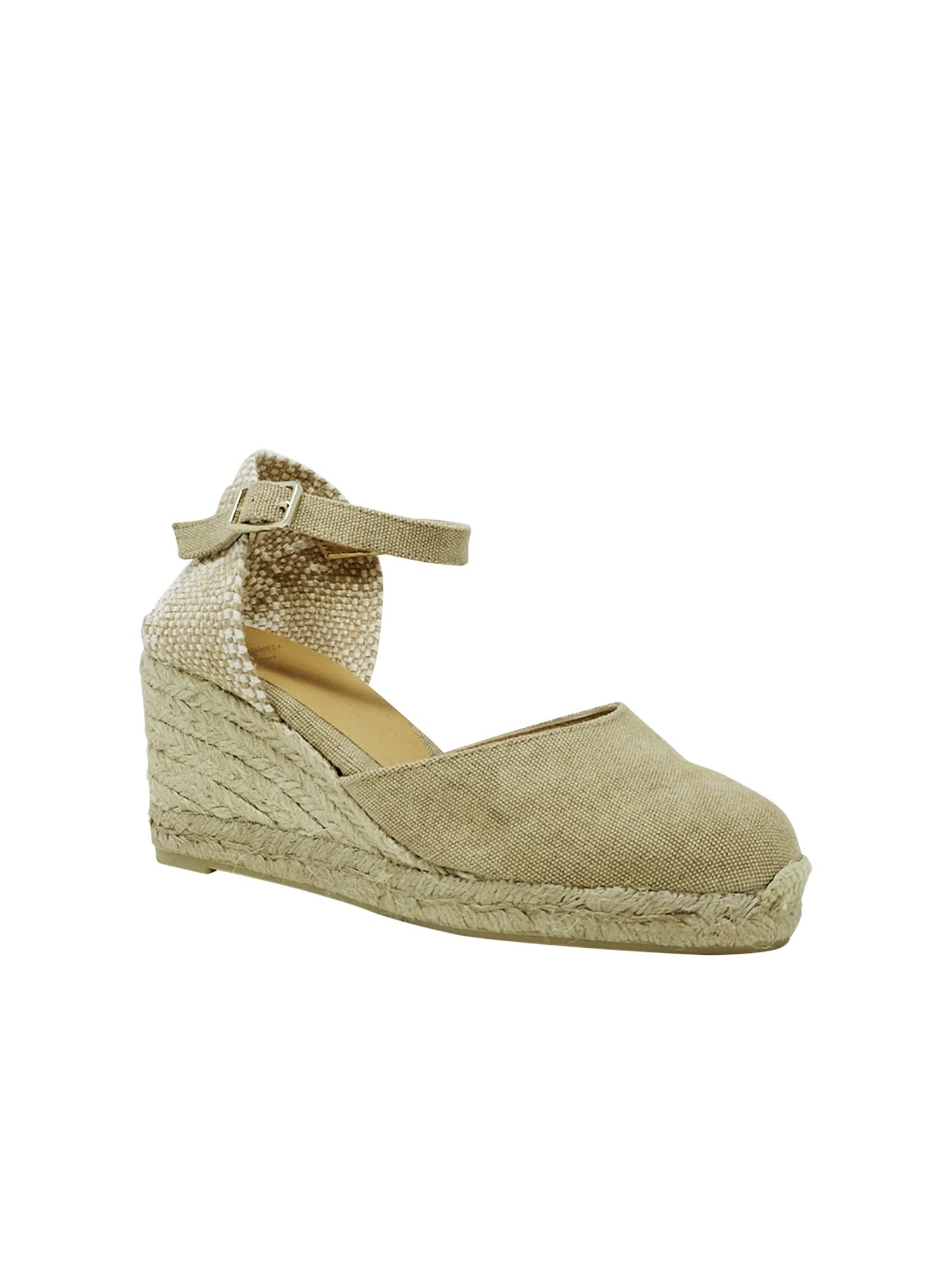 Shop Castaã±er Castaner Canvas Carol Sand Sandals Espadrilles In Beige