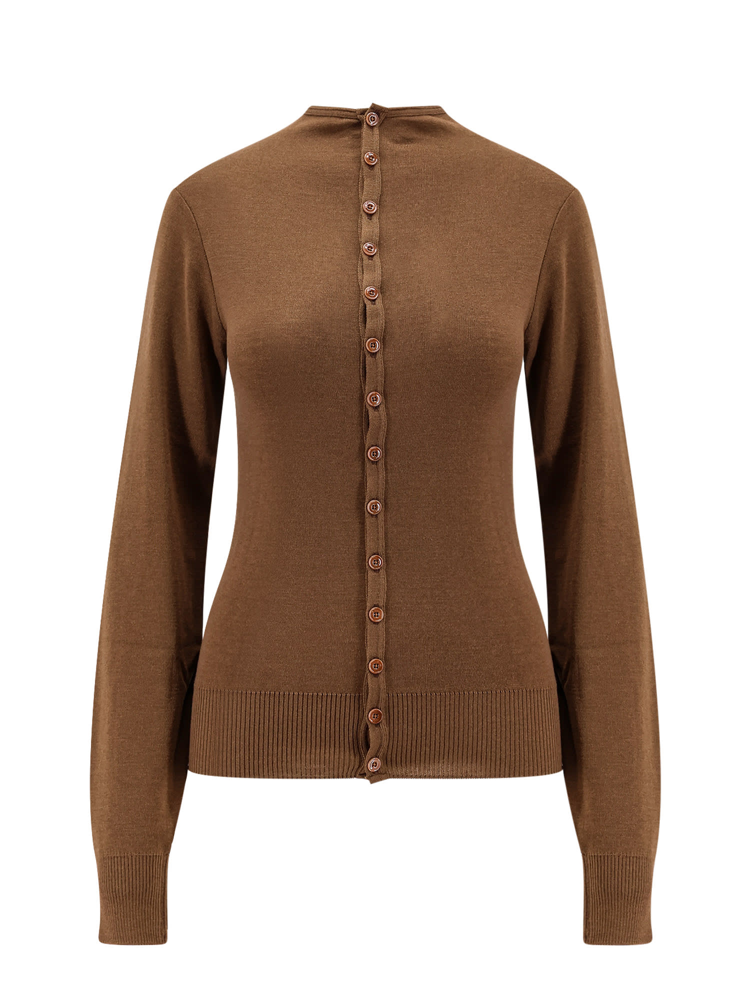 Shop Lemaire Cardigan In Brown