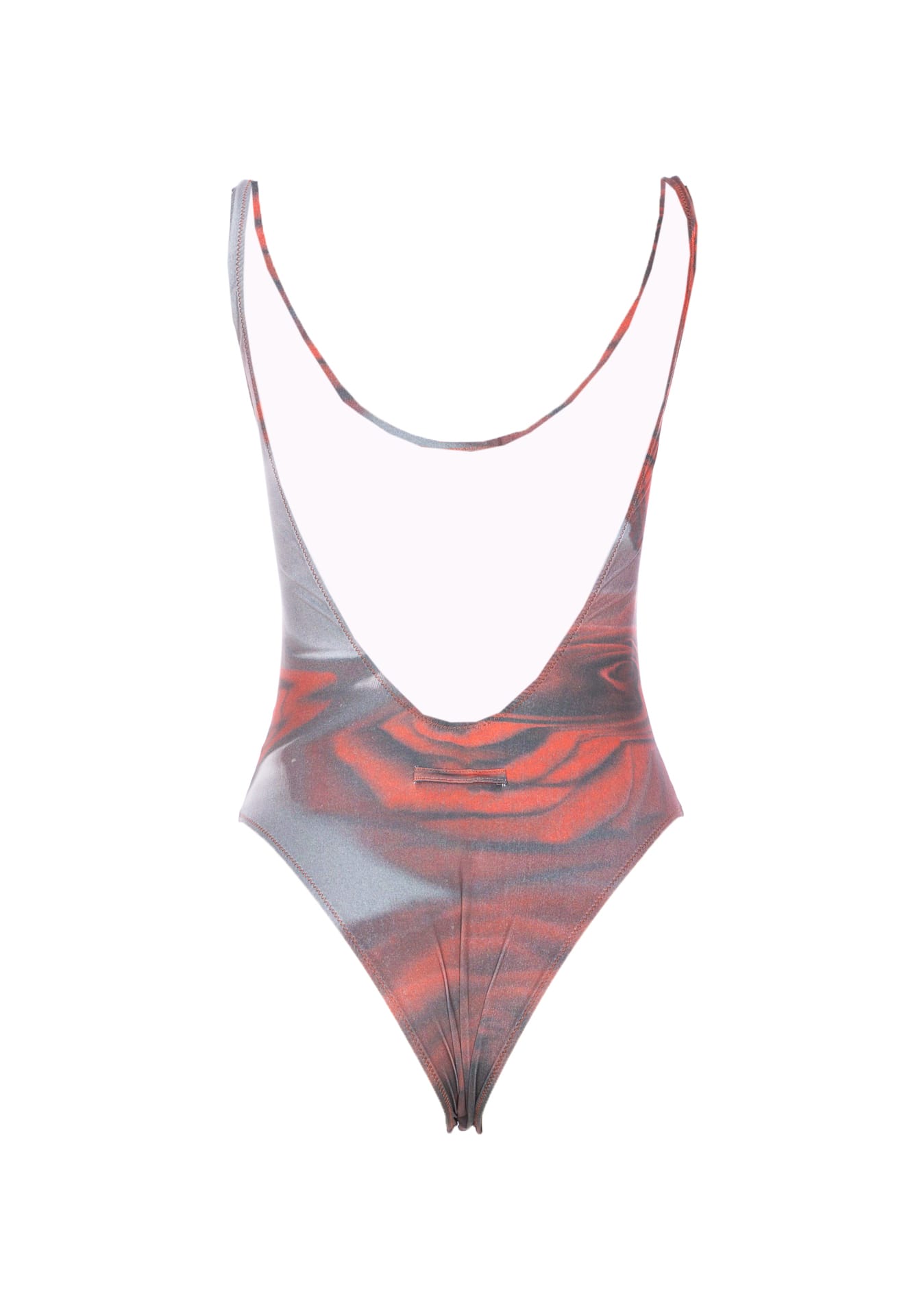 Jean Paul Gaultier Scoop Neck High-cut Open Back Swimsuit In Multi