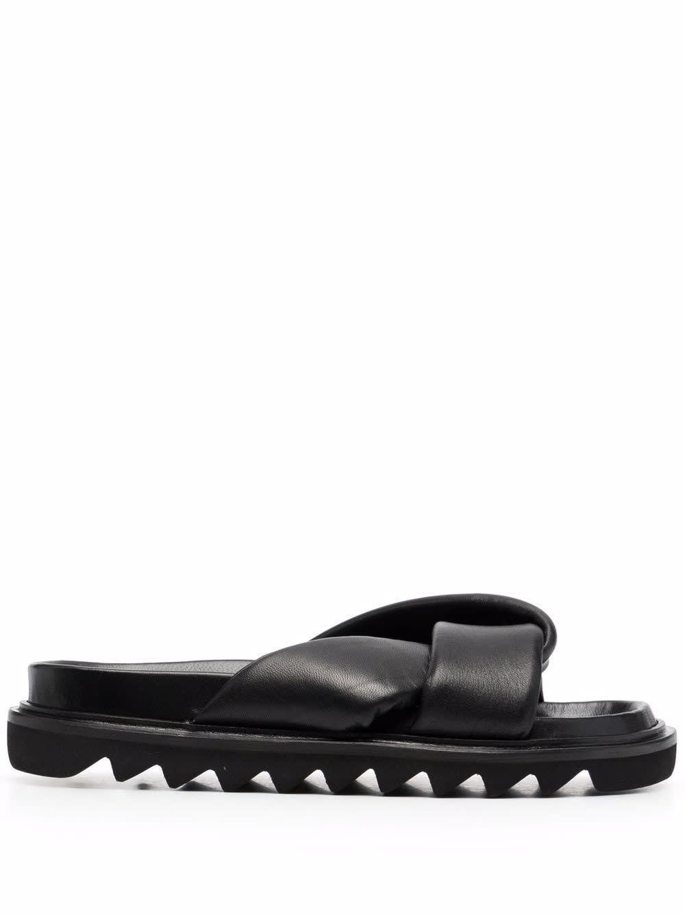 STUDIO AMELIA LEATHER SANDALS WITH KNOT DETAIL,F108BLKBLK