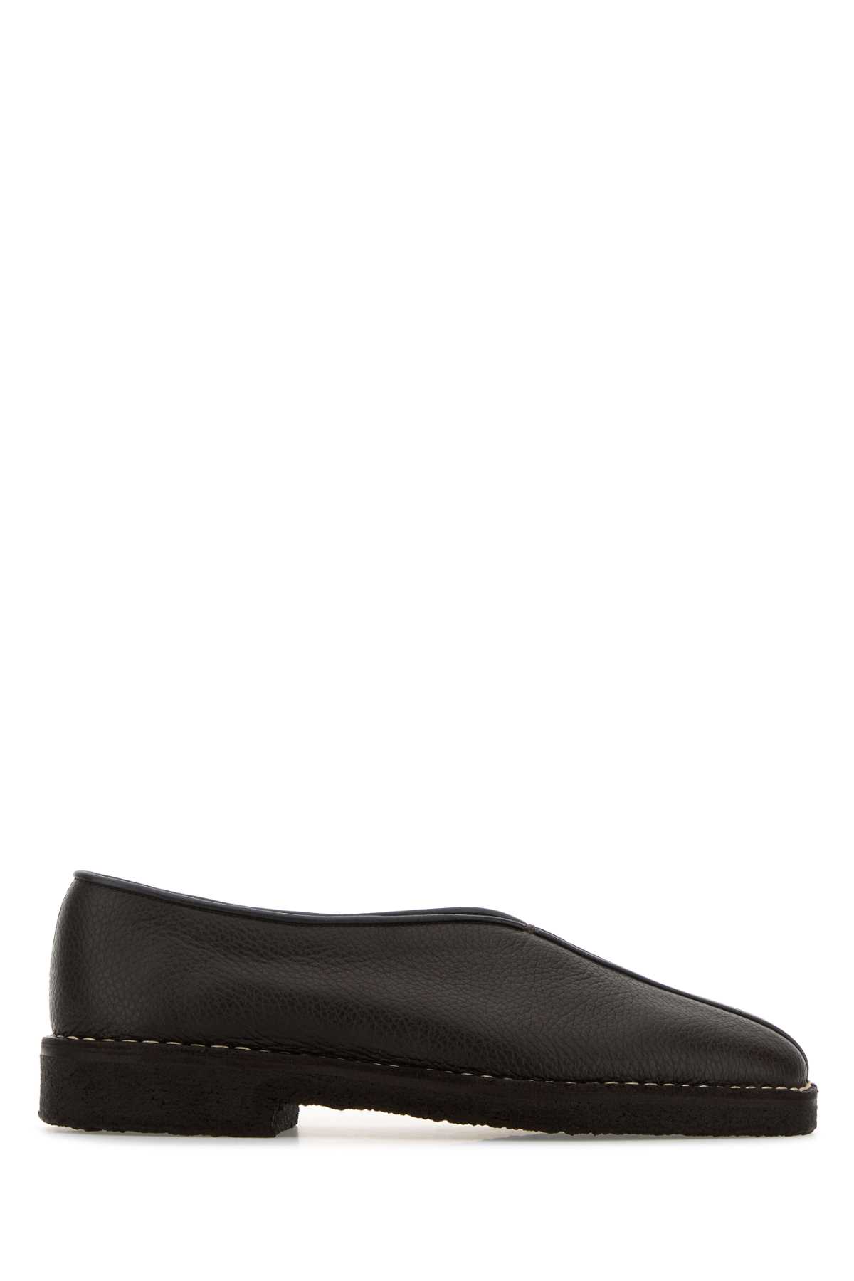 Lemaire Dark Brown Leather Ballerinas In Brown