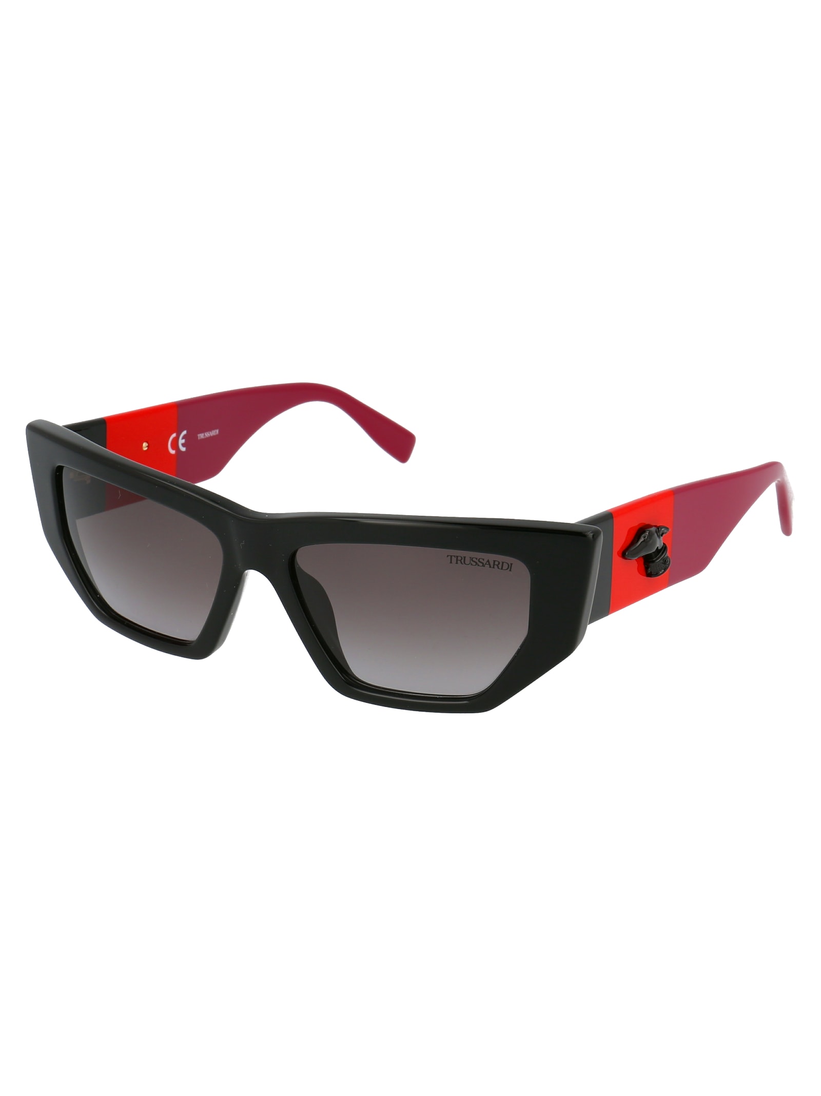 Shop Trussardi Str377v Sunglasses In 0700 Black